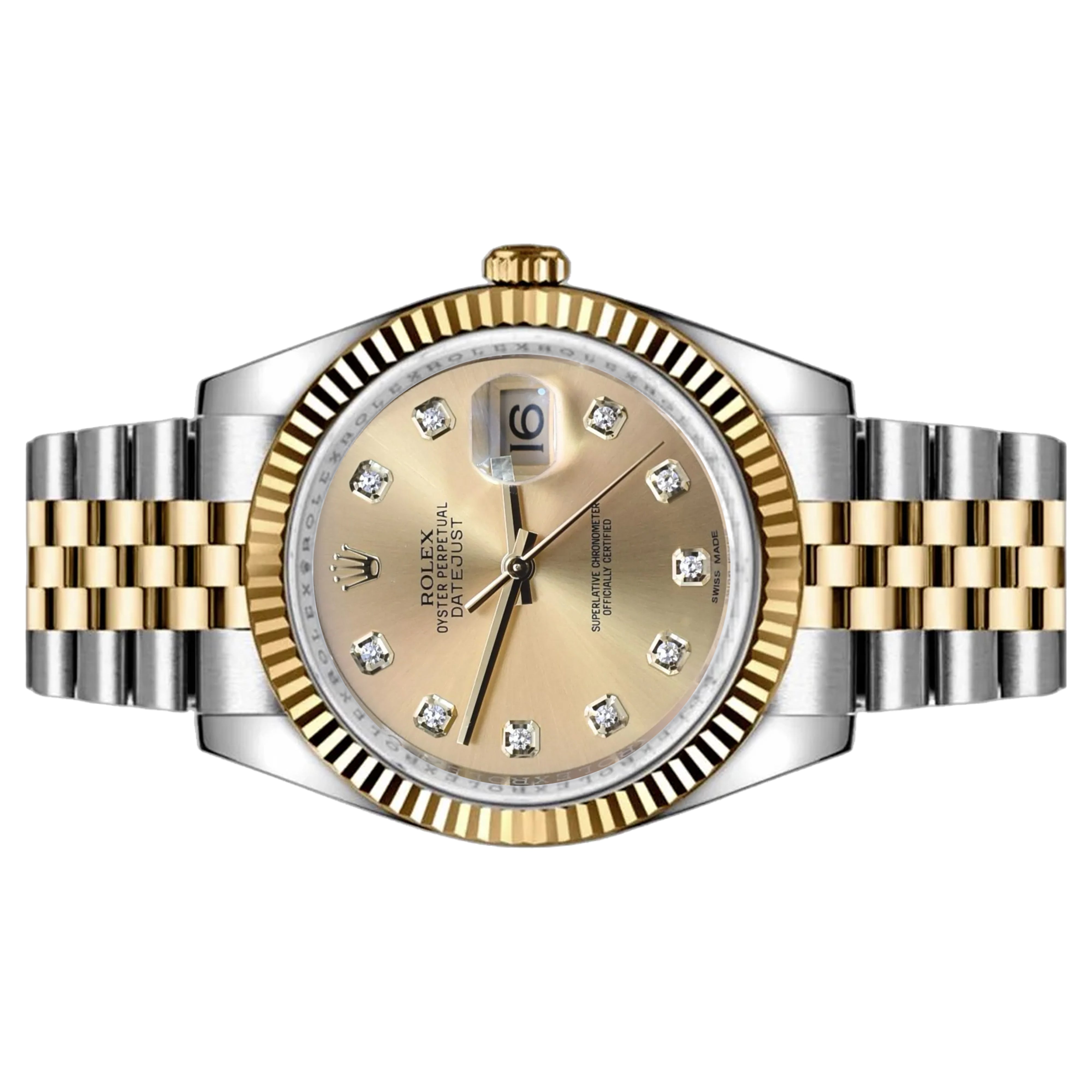 Rolex Datejust 36mm 116233 Champagne Diamond Dial Jubilee, Pre-Owned