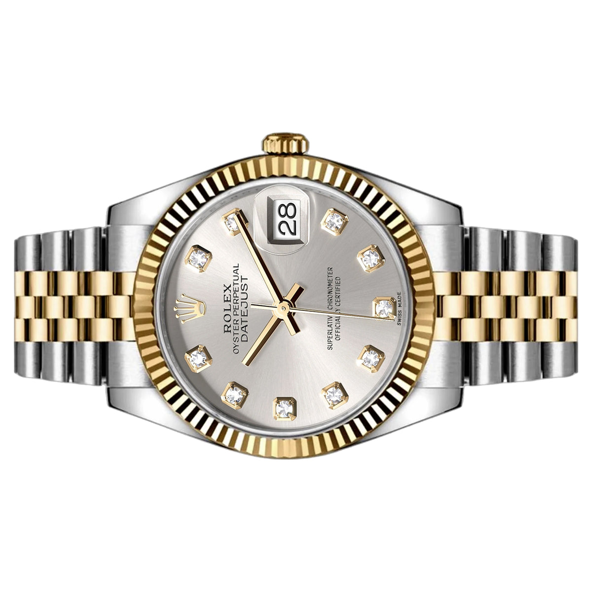 Rolex Datejust 36mm 116233 Silver Diamond Dial Jubilee Bracelet , Pre-Owned