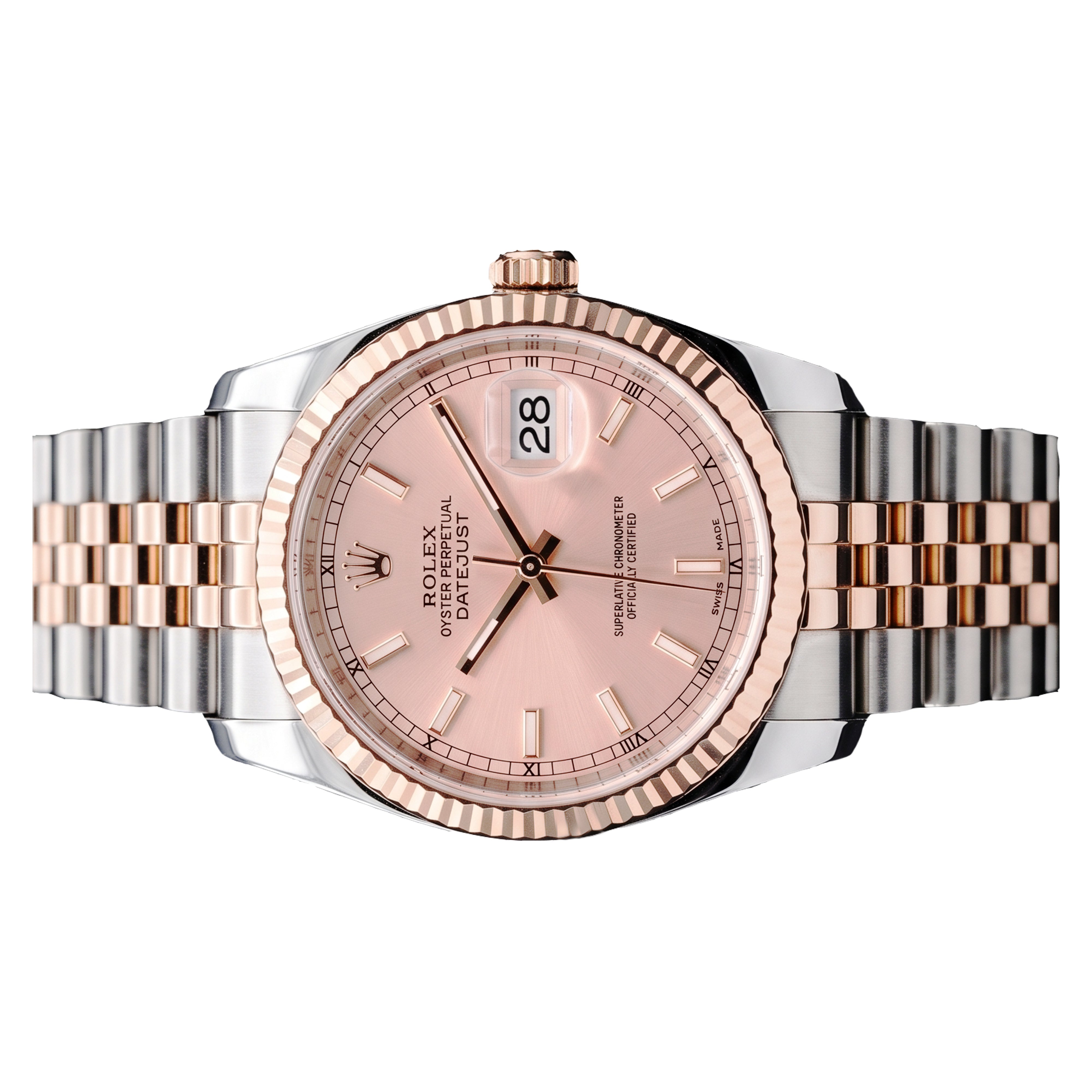 Rolex Datejust 36mm 116231 Pink Index Rose gold and steel Jubilee, Pre-Owned