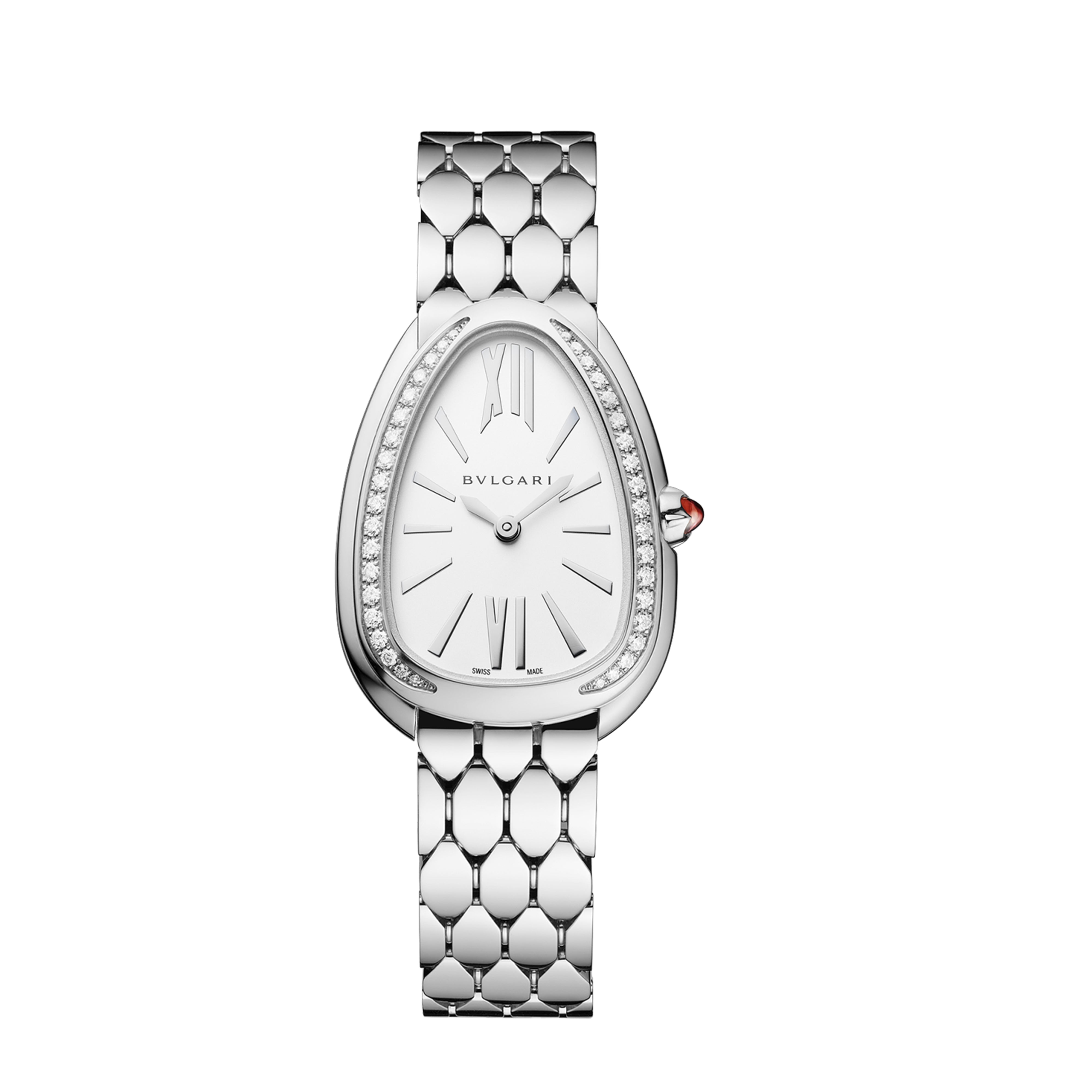 Bvlgari Serpenti Seduttori 103949 Unworn 2025 33mm Diamond Bezel White Silver Dial