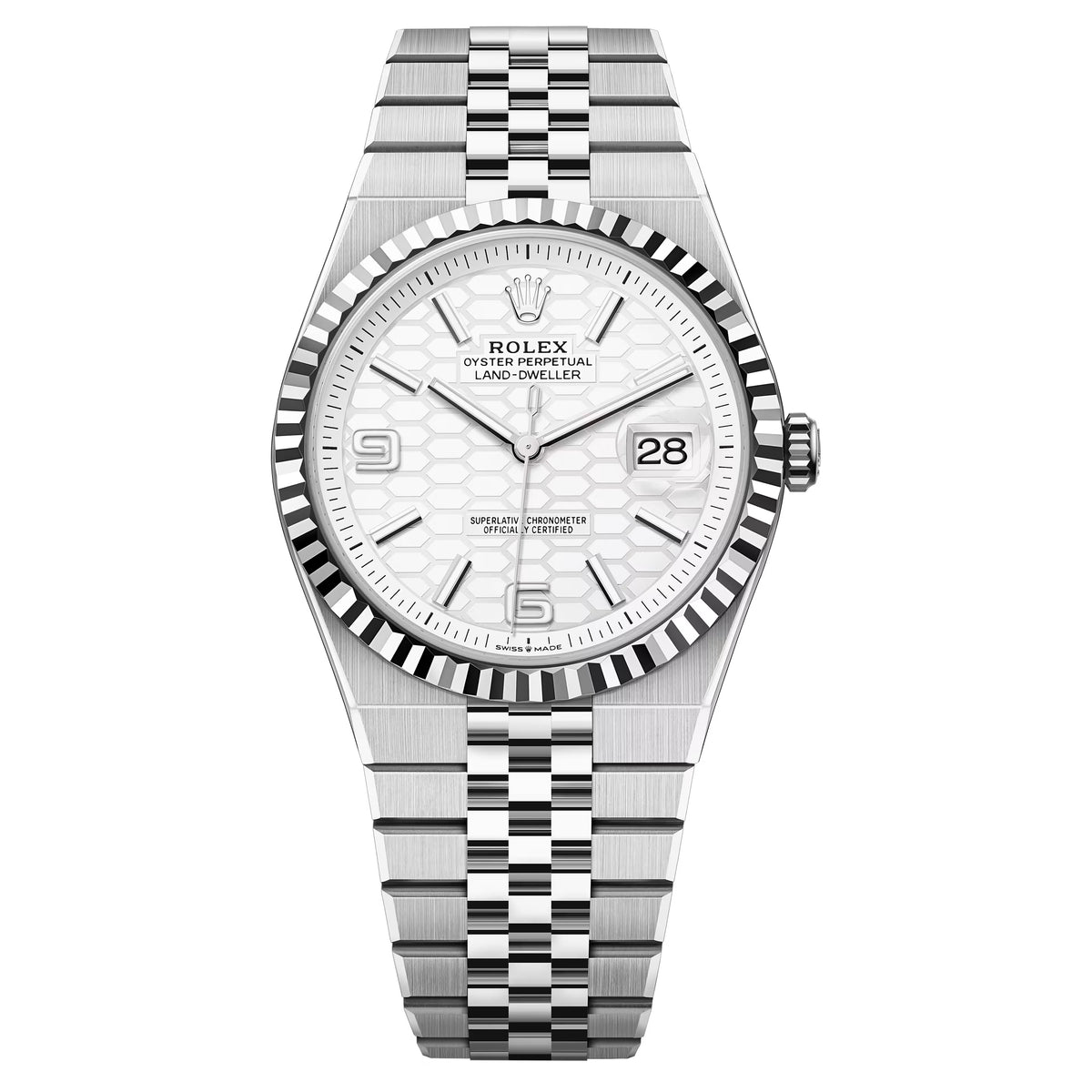 Rolex Land-Dweller 40mm White Unworn 2026 Flat Jubilee Bracelet Steel 127334-0001