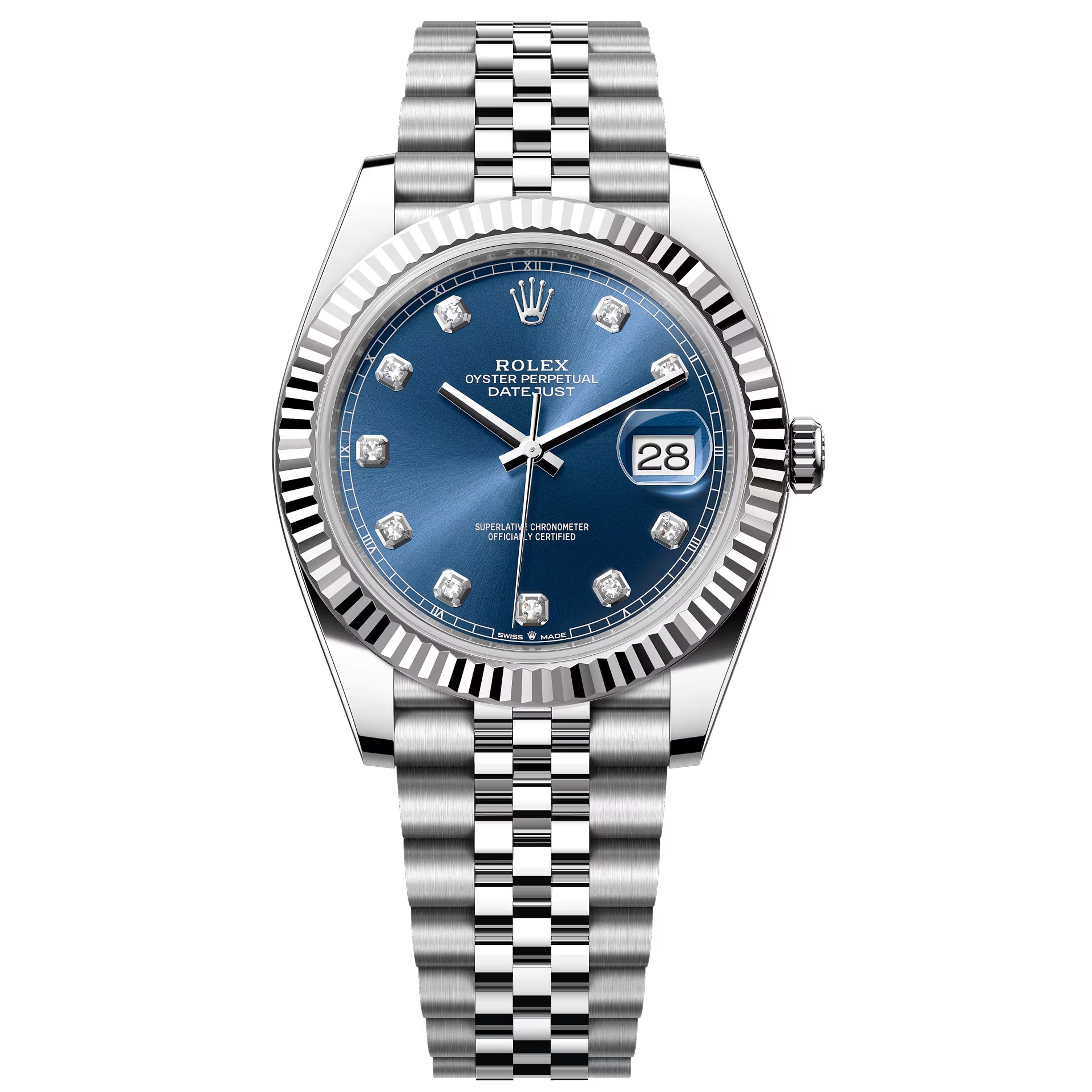 Rolex Datejust 41mm Blue Diamond Unworn 2026 Jubilee Fluted 126334-0016