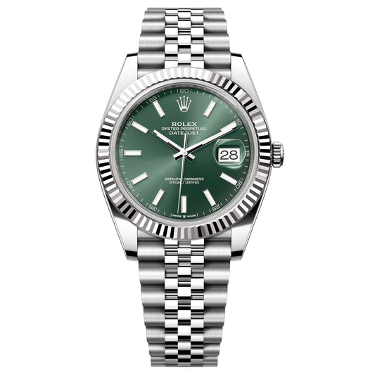Rolex Datejust 126334-0028 41mm 2025 Unworn Mint Green Index Dial - Luxury Address Watches