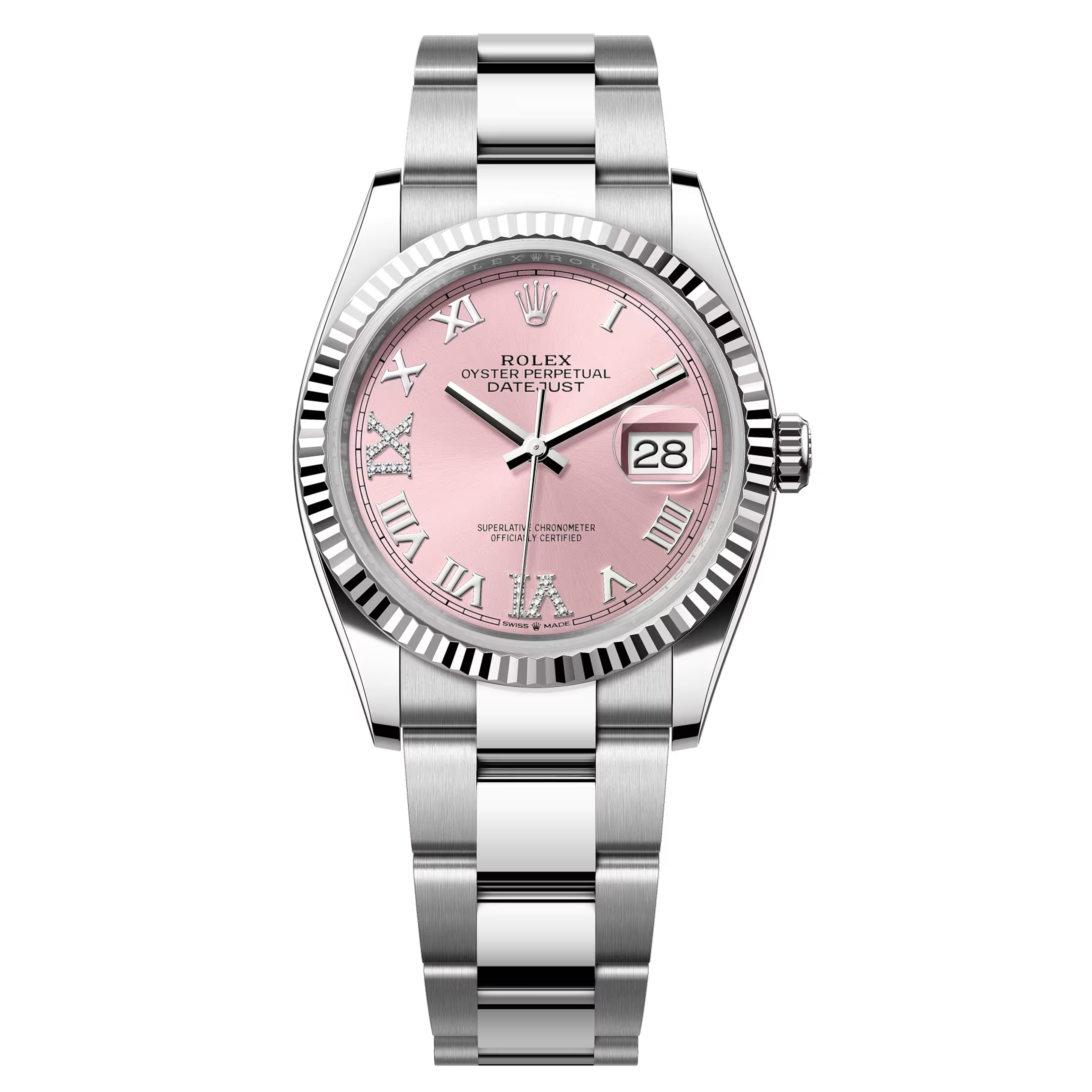 Rolex Datejust 36mm Unworn 2025 Pink VI and IX Diamond 126234-0032