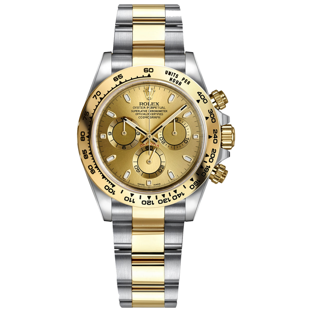 Rolex Cosmograph Daytona 40mm Champagne Dial Yellow Gold and Steel Oyster Bracelet 116503-0003 Pre-Owned