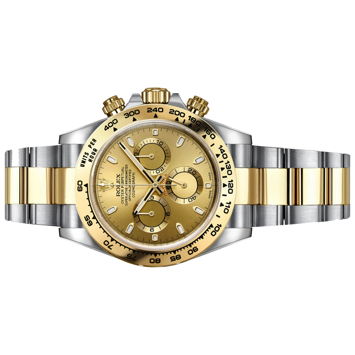 Rolex Cosmograph Daytona 40mm Champagne Dial Yellow Gold and Steel Oyster Bracelet 116503-0003 Pre-Owned