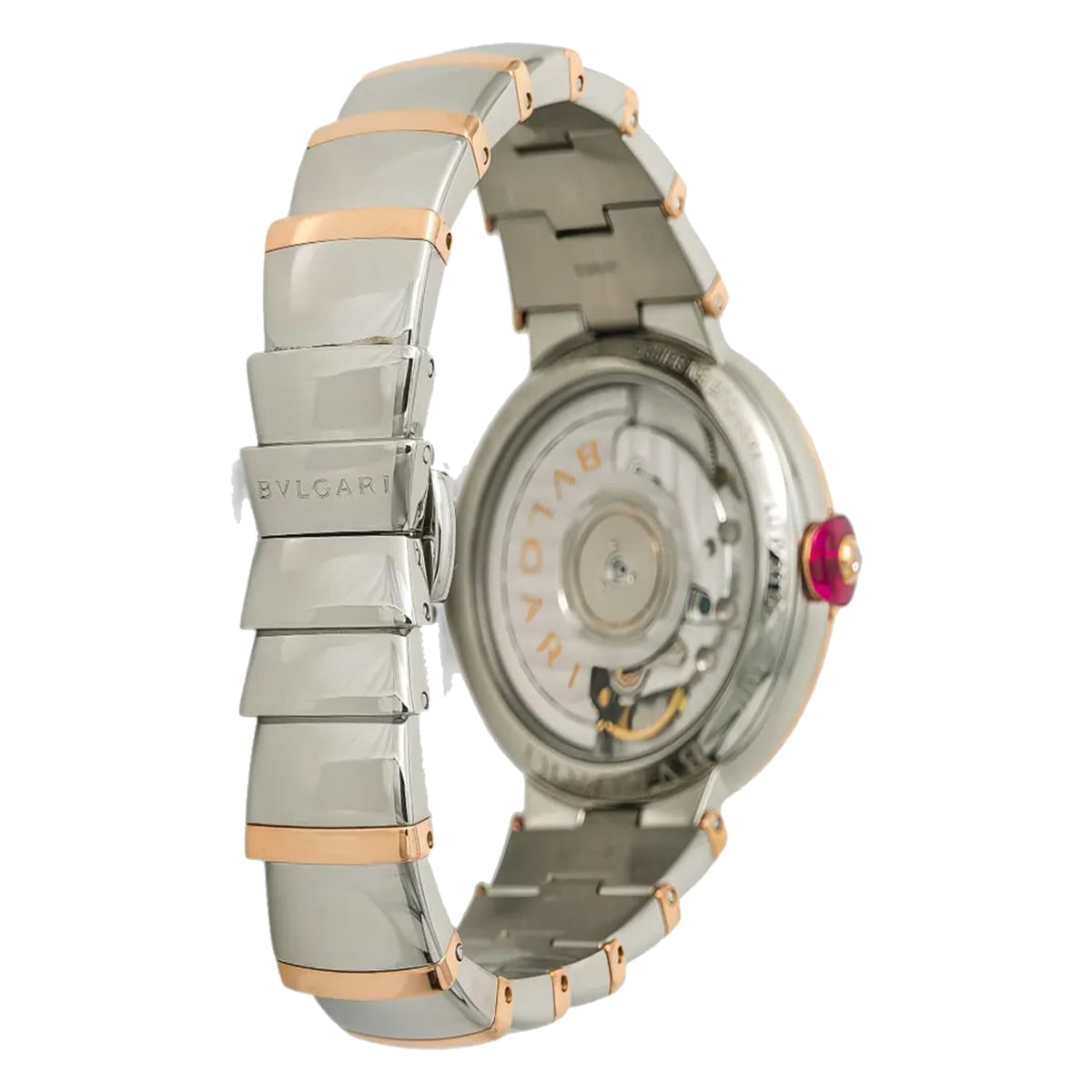 Bulgari Lucea 33mm Black Dial Rosegold and steel LU33SG Preowned