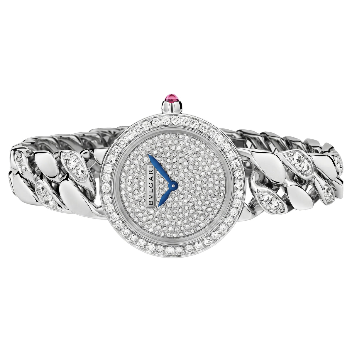 Bulgari Catene Diamond 31mm Pavé Dial White Gold Bracelet 102309 Preowned
