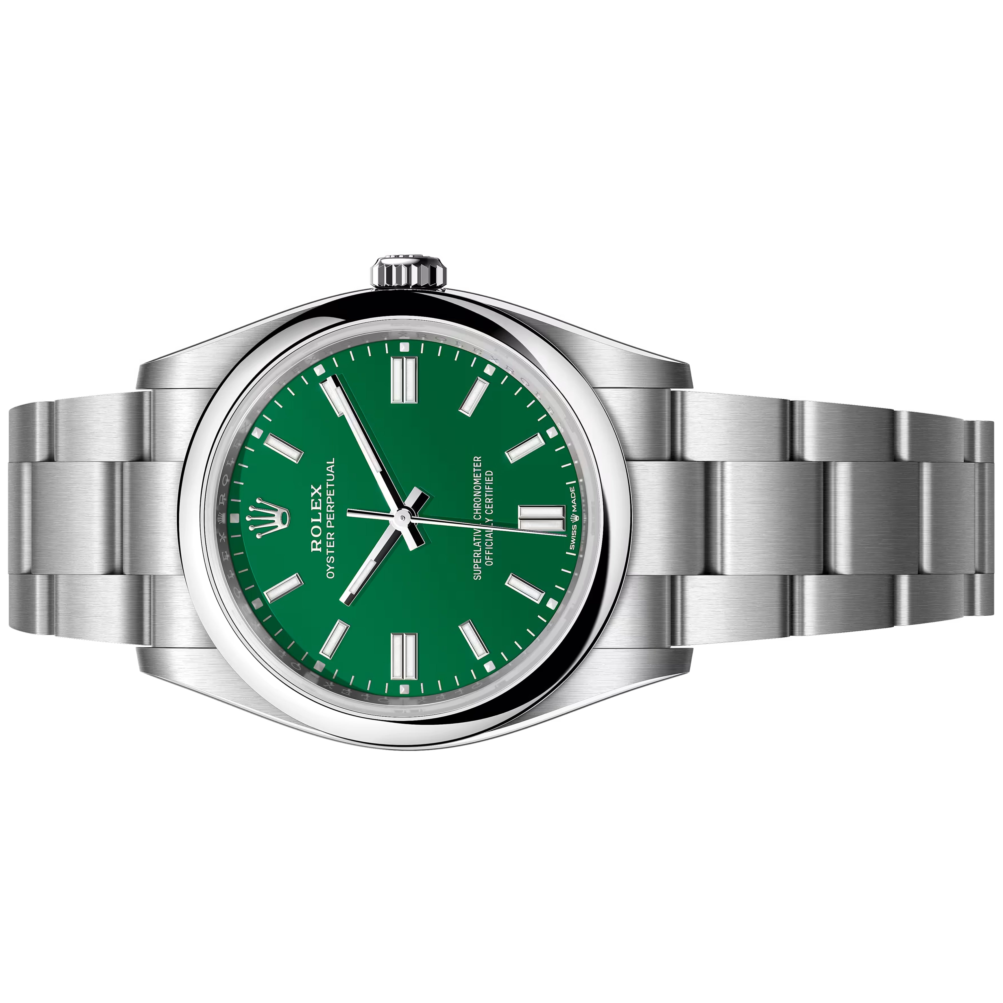 Rolex Oyster Perpetual OP 36mm Green Oyster Steel Bracelet 126000-0005 PreOwned