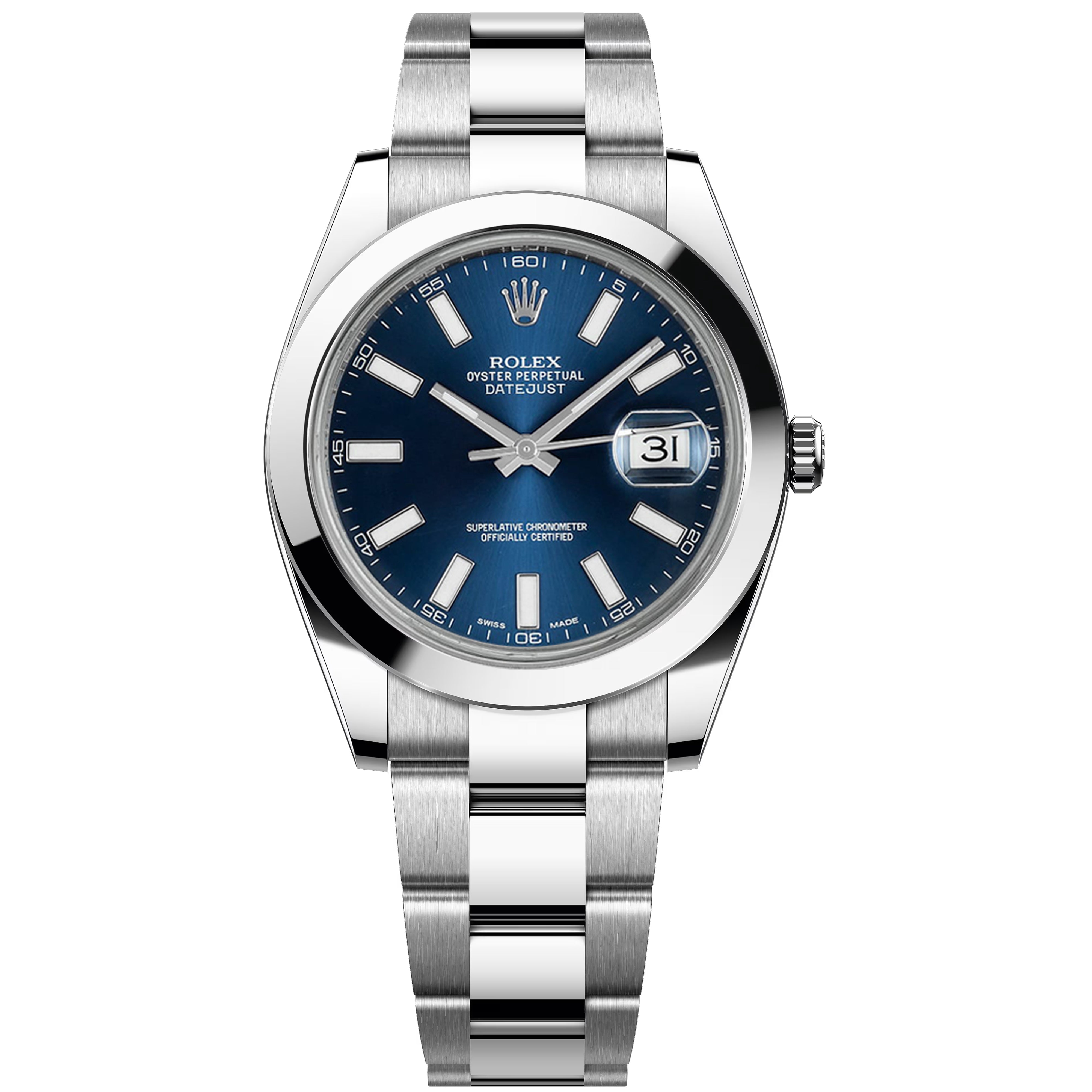 Rolex Datejust 41mm Blue Dial Index, Oyster Bracelet, 116300 Pre Owned