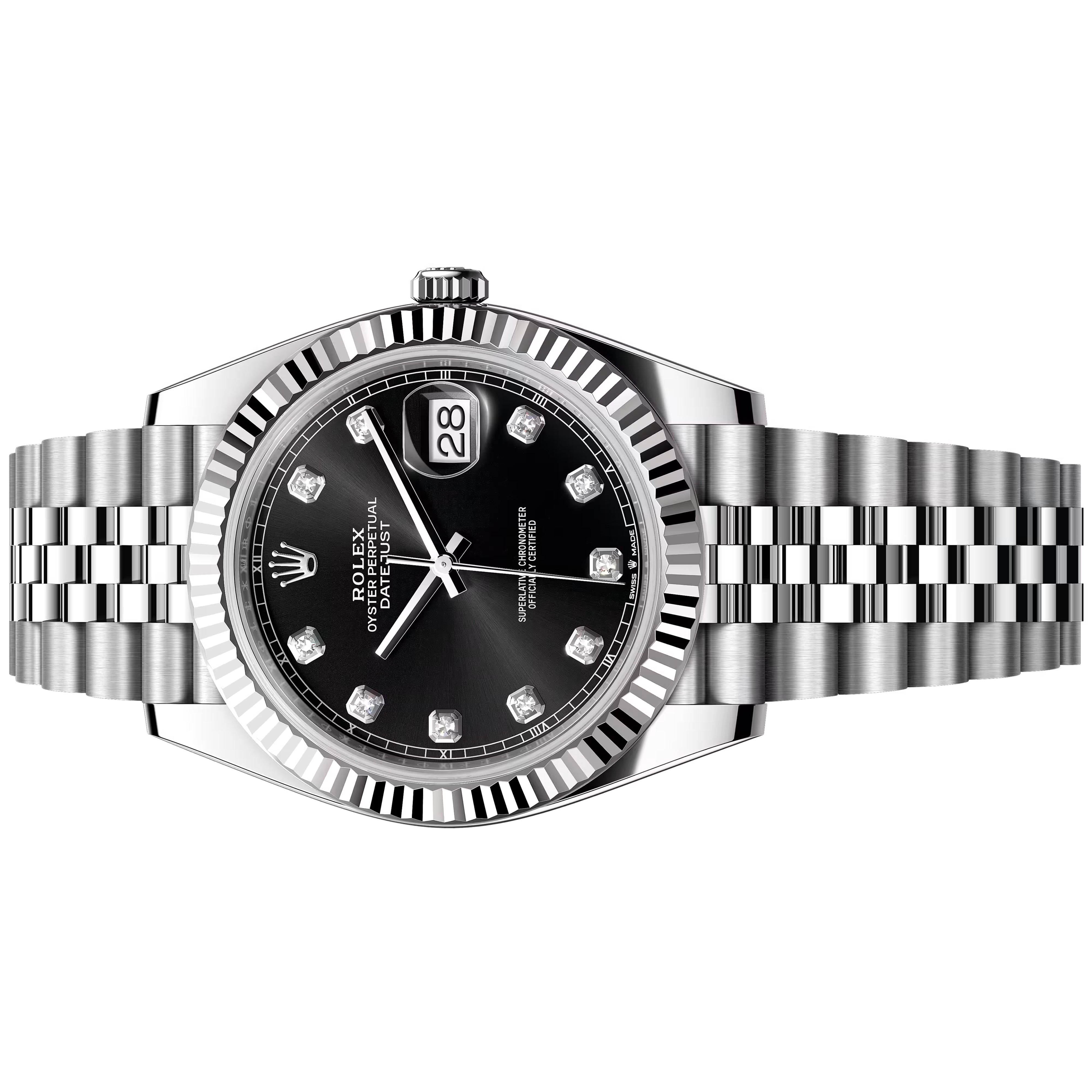 Rolex Datejust 41mm Black Diamond Unworn 2026 Jubilee Fluted 126334-0012