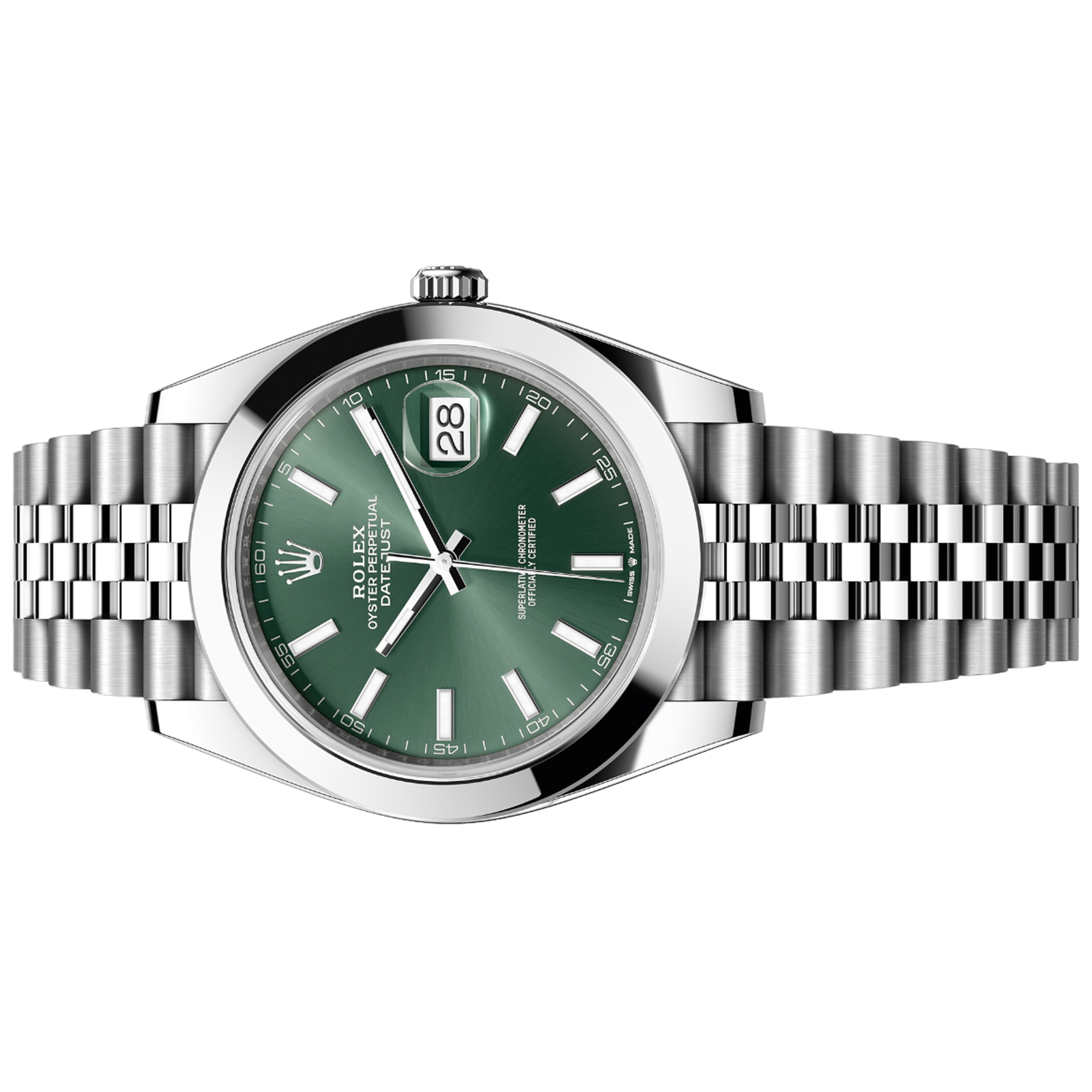 Rolex Datejust 2025 Unworn 126300-0020 Smooth Stainless41mm Mint Green - Luxury Address Watches