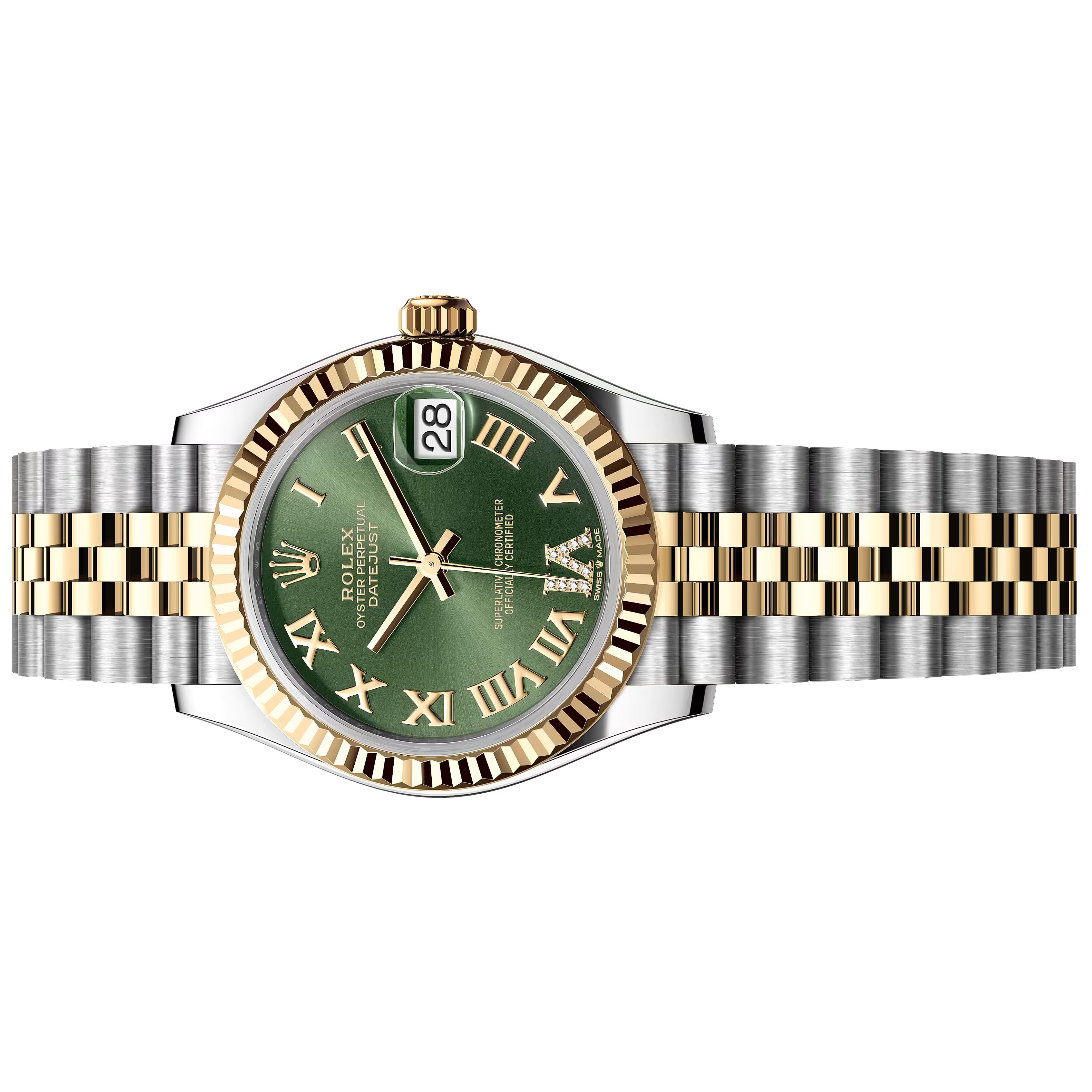 Rolex Datejust 31mm Green VI Diamond Unworn 2026 Jubilee Yellow Gold 278273-0016