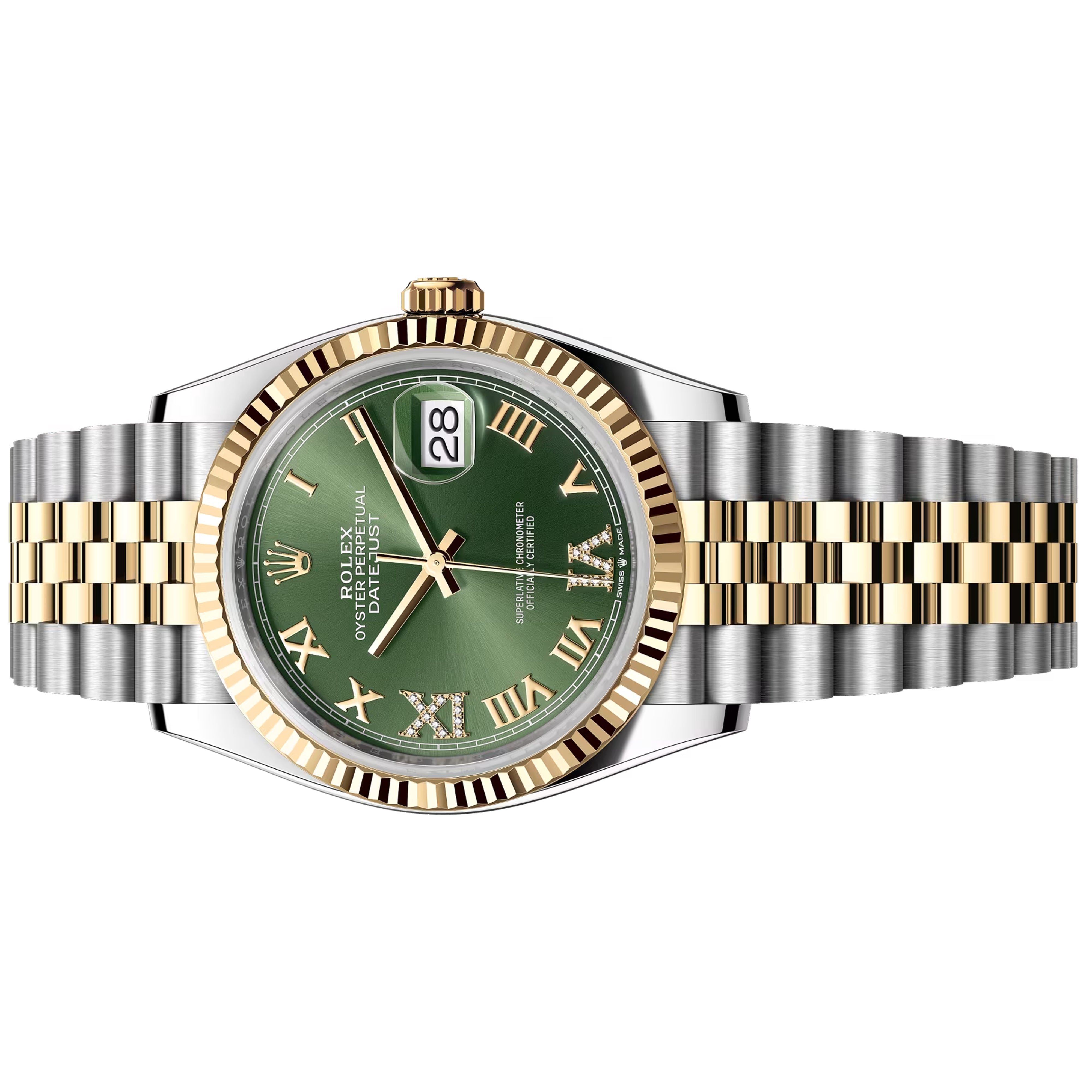 Rolex Datejust 36mm Olive Green With 6 & 9 Diamond 126233-0025 Pre-Owned