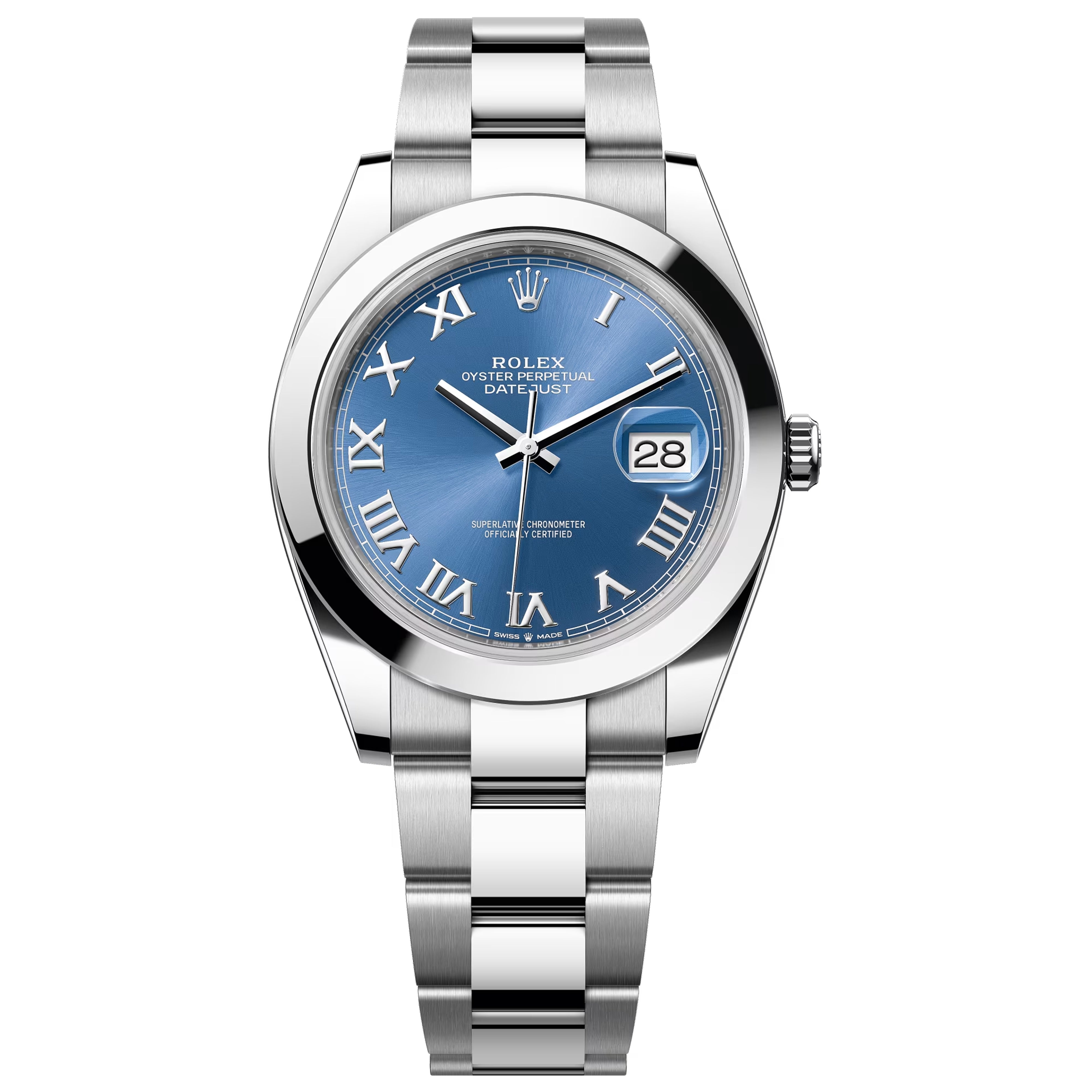 Rolex Datejust 41mm 126300-0017 Blue Roman (Azzurro) , Steel Oyster Bracelet Pre-Owned
