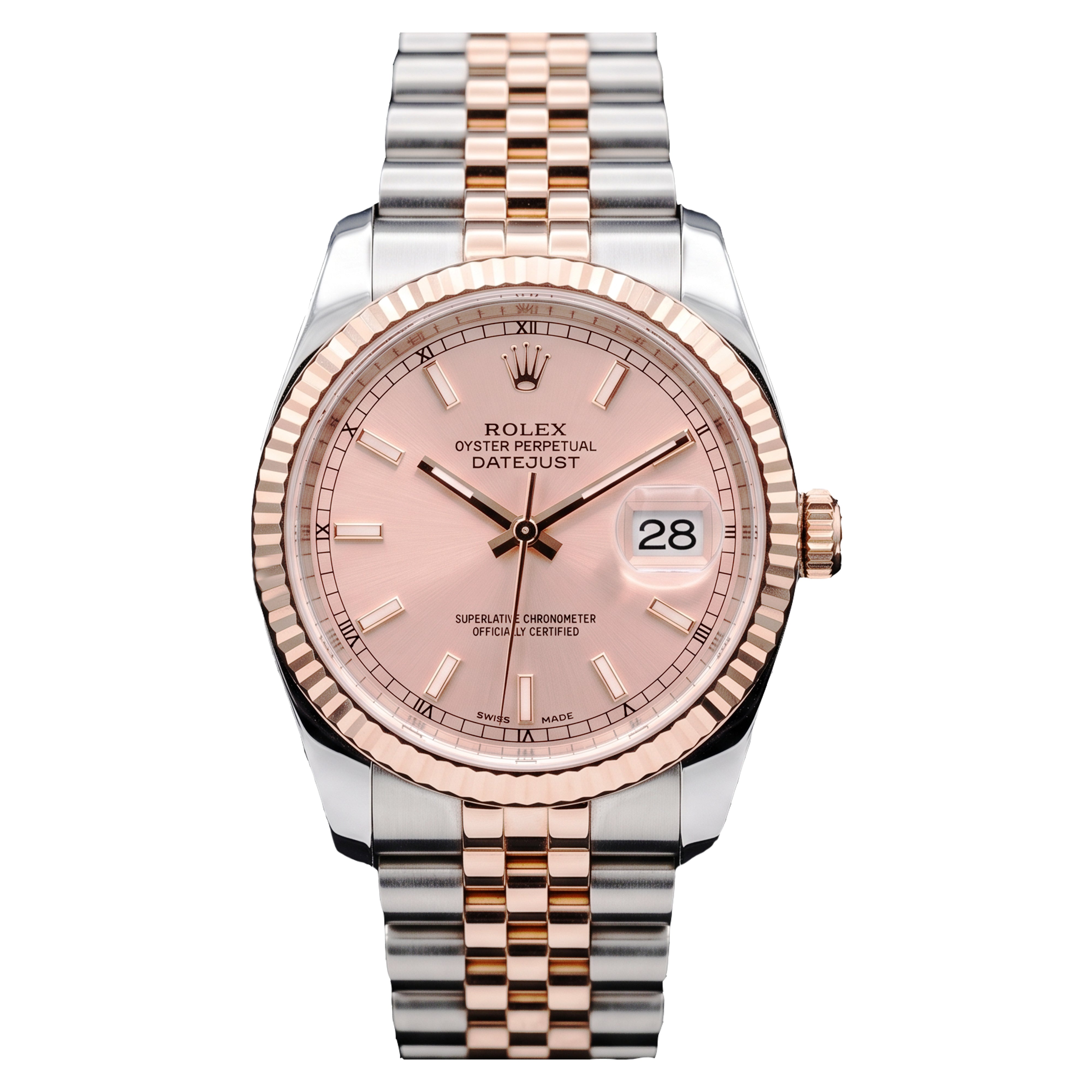 Rolex Datejust 36mm 116231 Pink Index Rose gold and steel Jubilee, Pre-Owned