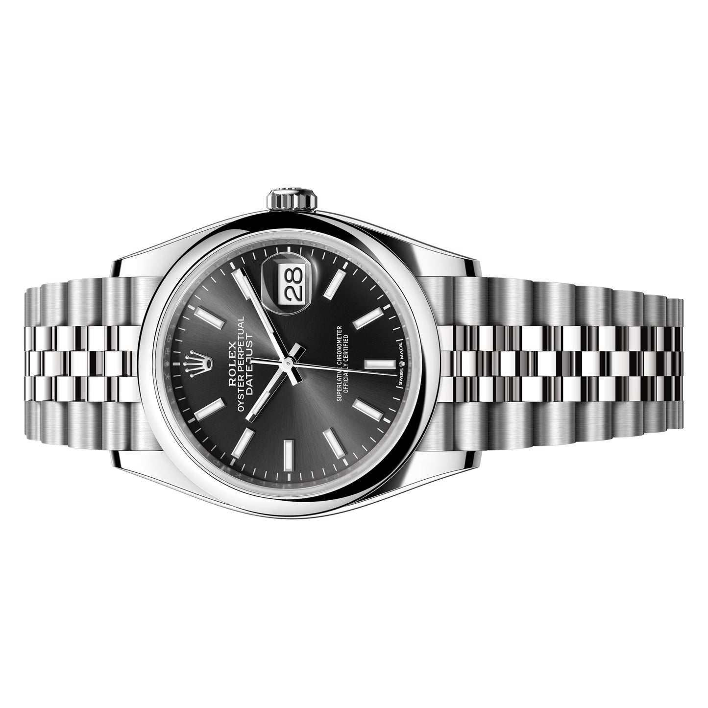 rolex datejust 36mm 126200-0003 black pre-owned - luxury address watches