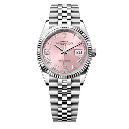 Rolex Datejust 36mm Pink VI and IX Diamond 126234-0031 Unworn 2025 - Luxury Address Watches