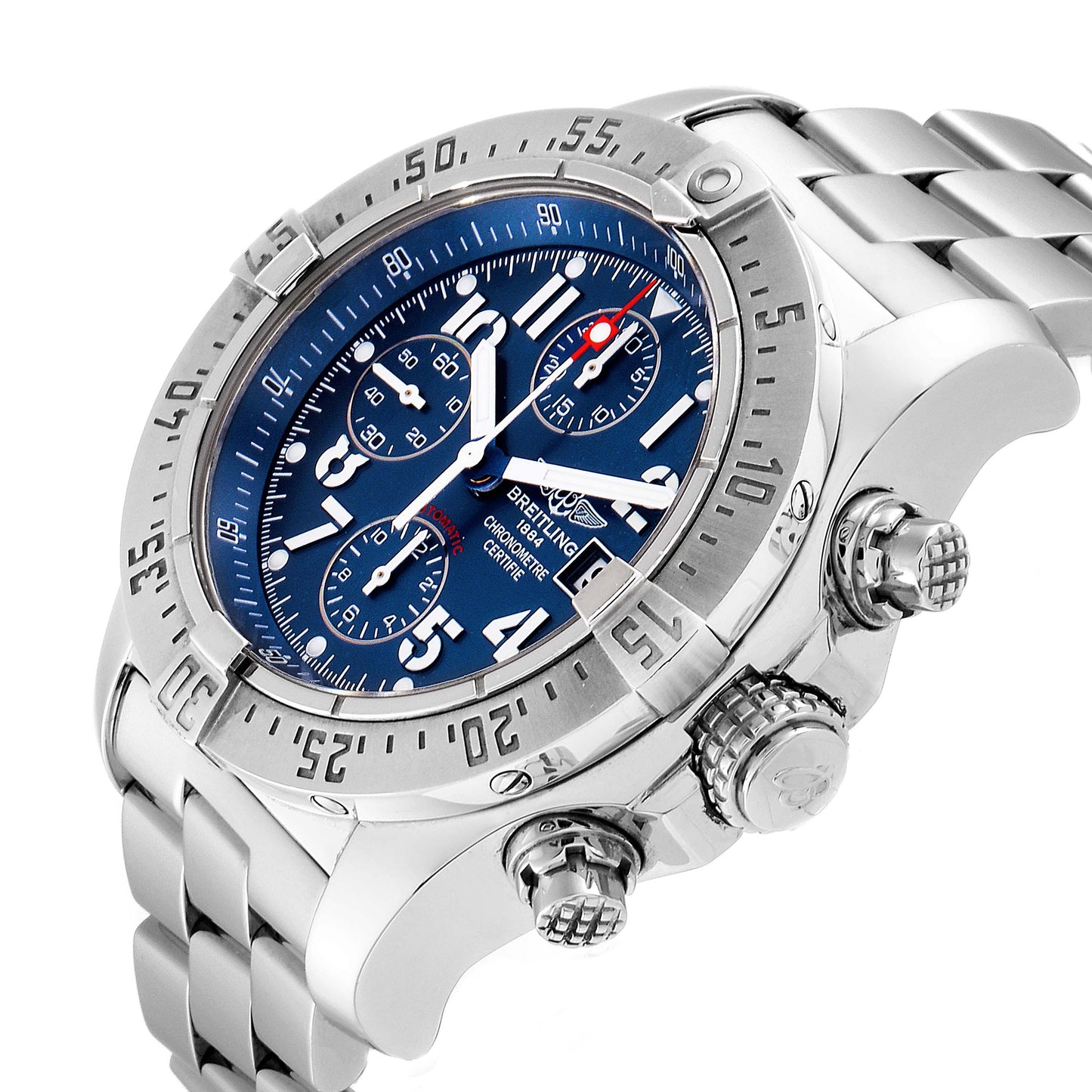 breitling avenger skyland 45mm  blue dial a13380 pre-owned