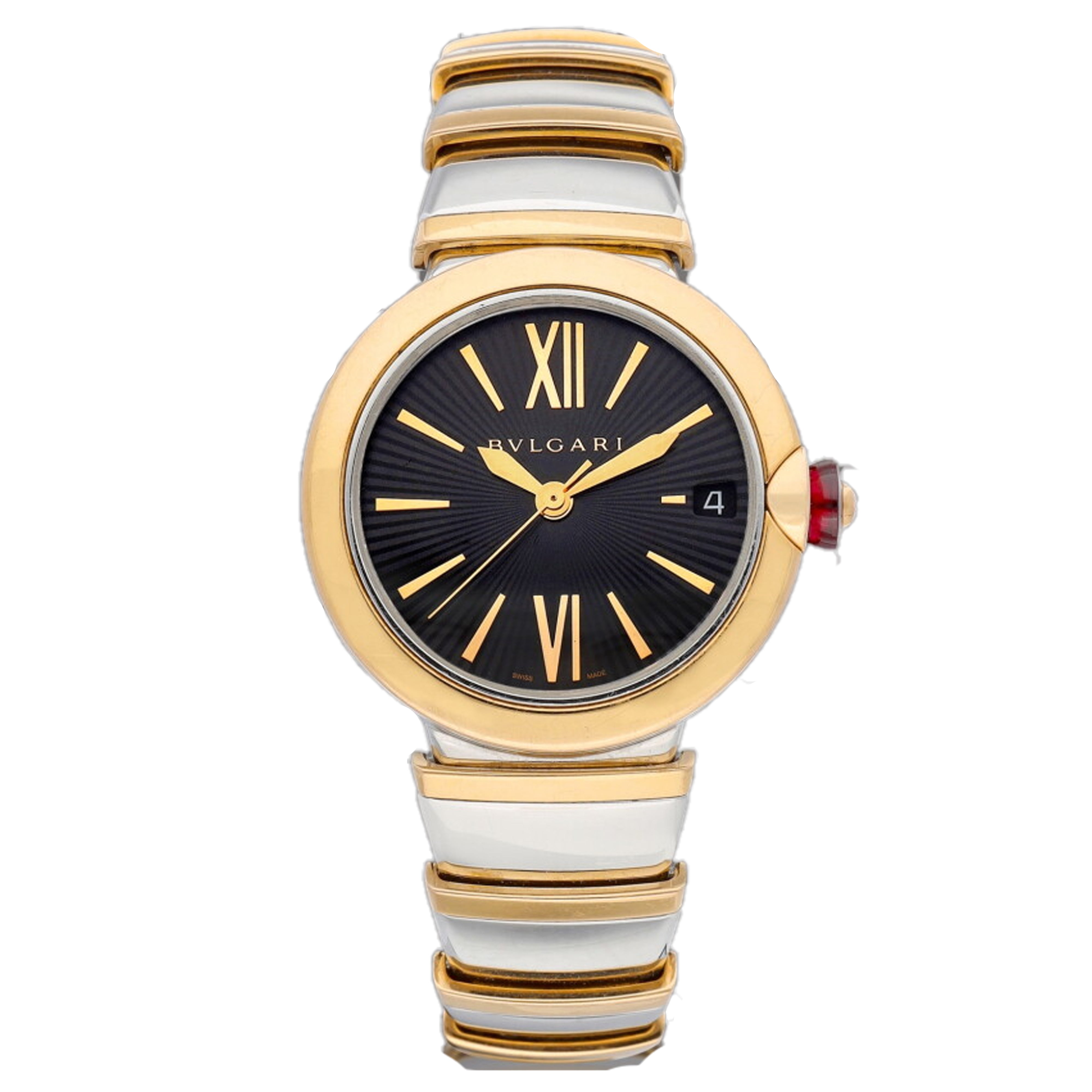 Bulgari Lucea 33mm Black Dial Rosegold and steel LU33SG Preowned