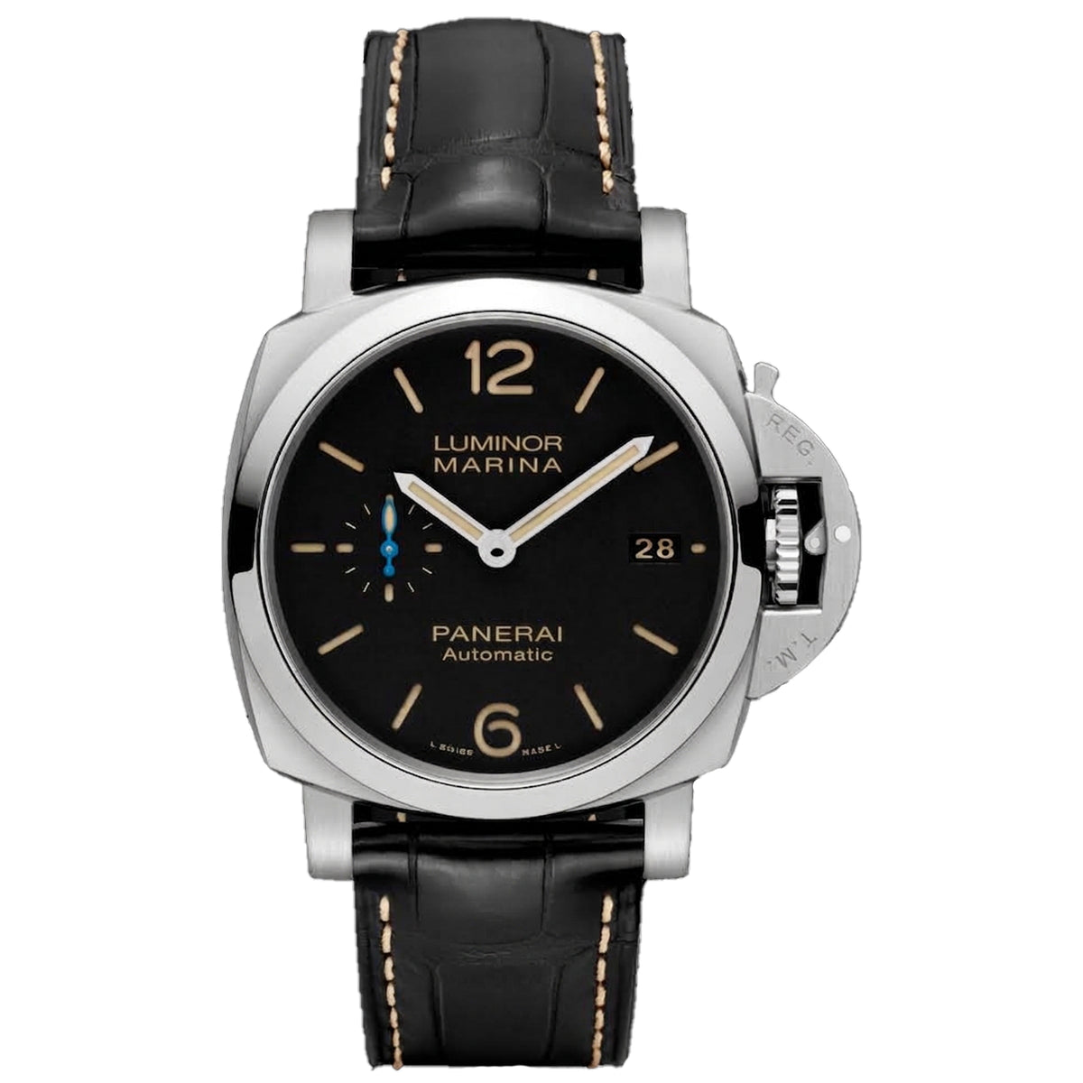 Panerai 42mm Luminor 1950 3 Days Automatic PAM01392 من الستانلس ستيل، أسود مملوك مسبقًا