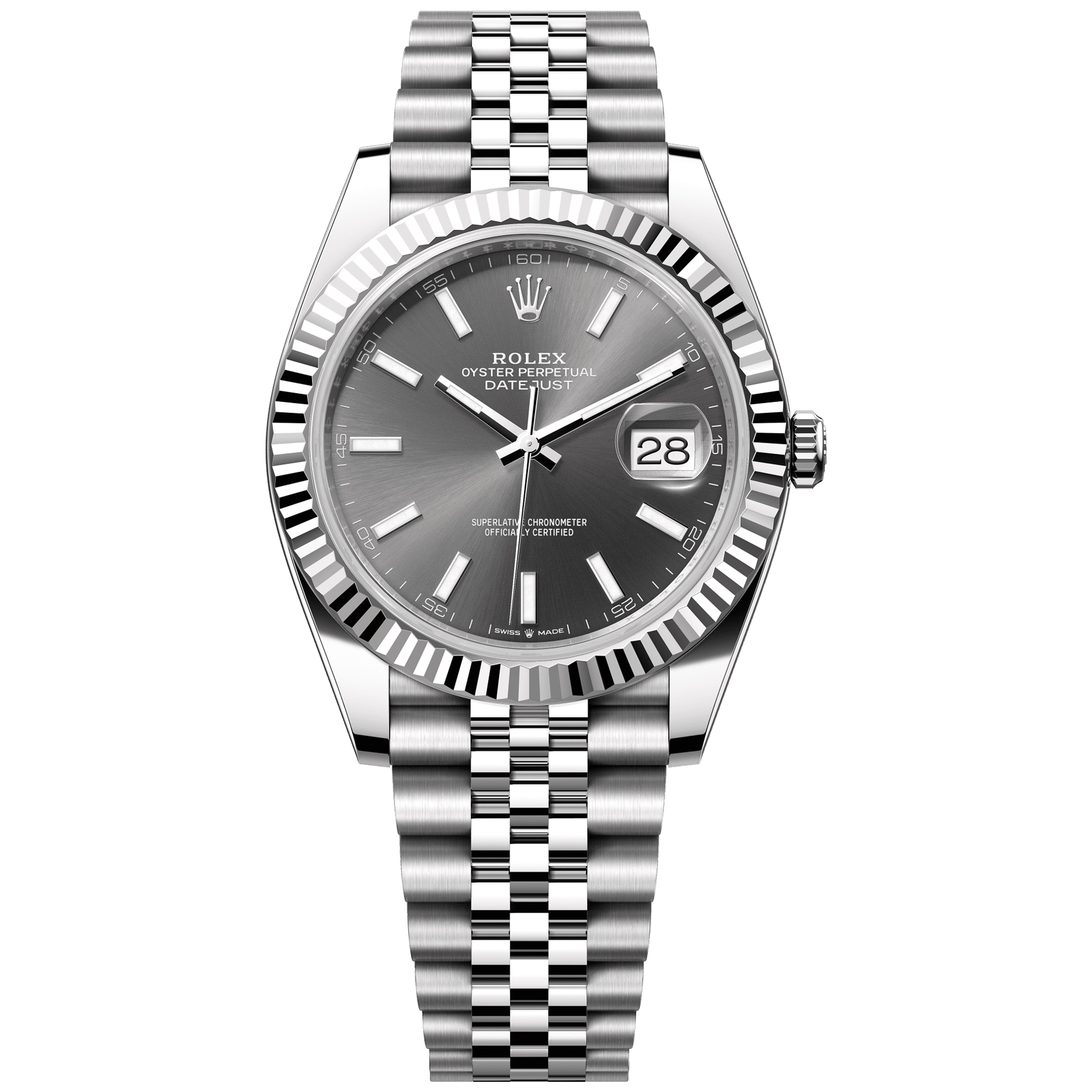 Rolex Datejust 41mm 126334-0014 Grey Rhodium Dial Pre-Owned - Luxury Address Watches