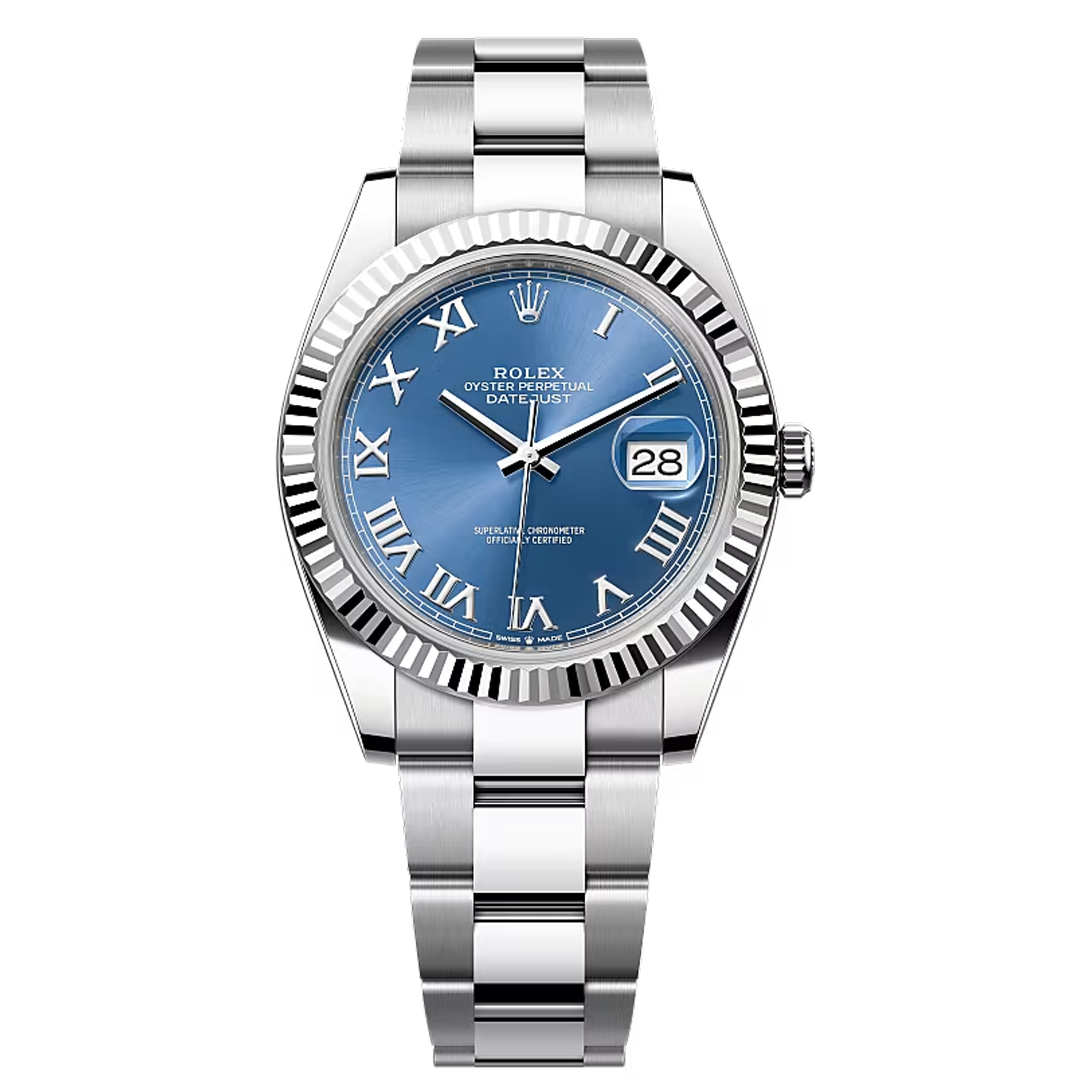 Rolex Datejust 41mm Blue Azzurro Roman Dial 126334-0025 Pre-Owned