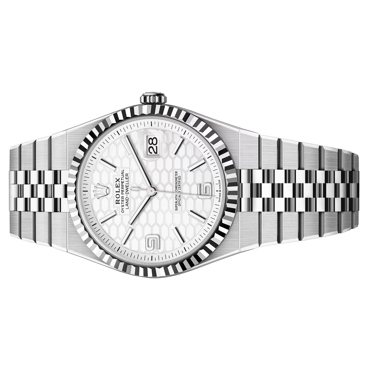 Rolex Land-Dweller 40mm White Unworn 2026 Flat Jubilee Bracelet Steel 127334-0001