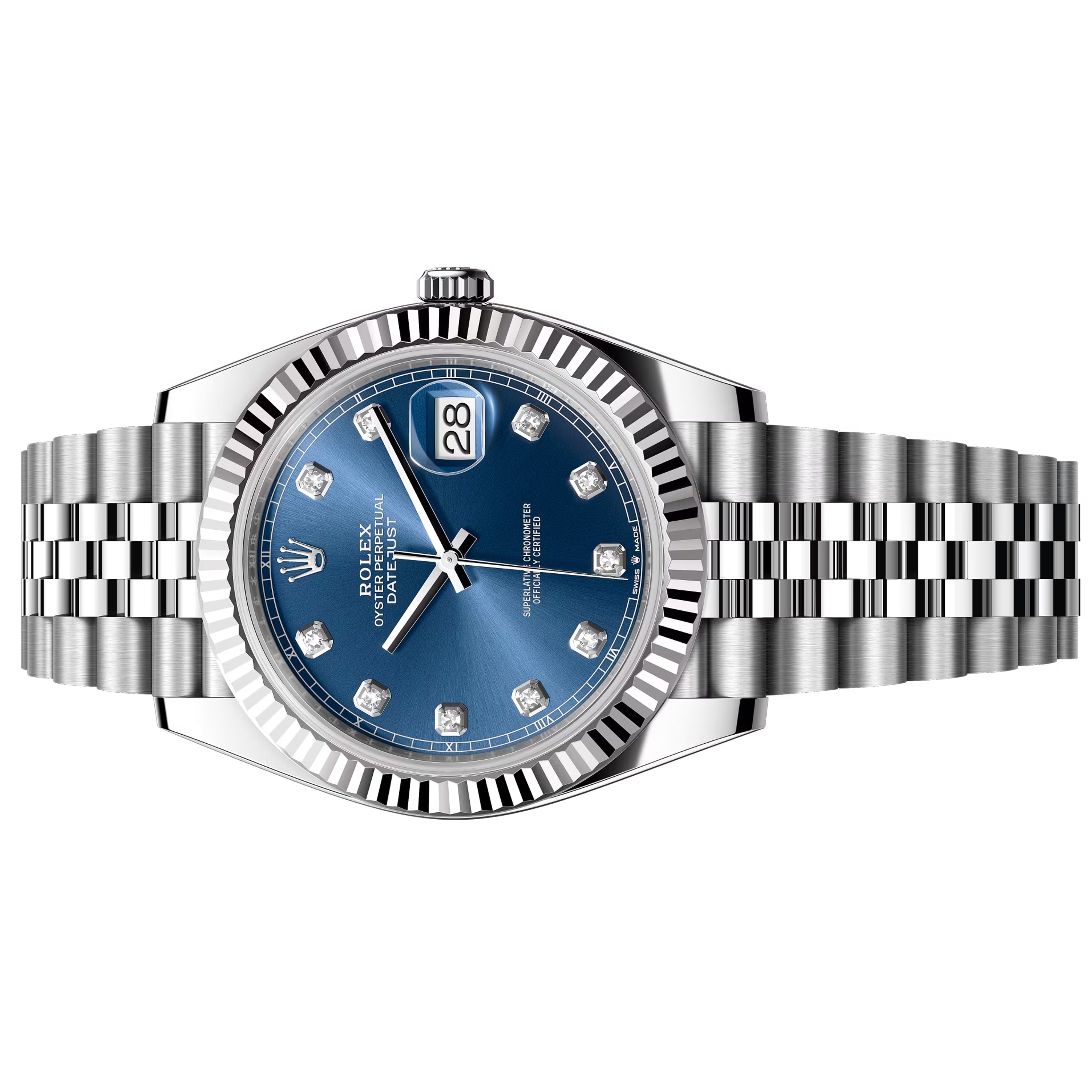 Rolex Datejust 41mm Blue Diamond Jubilee Bracelet 126334-0016 Pre-Owned