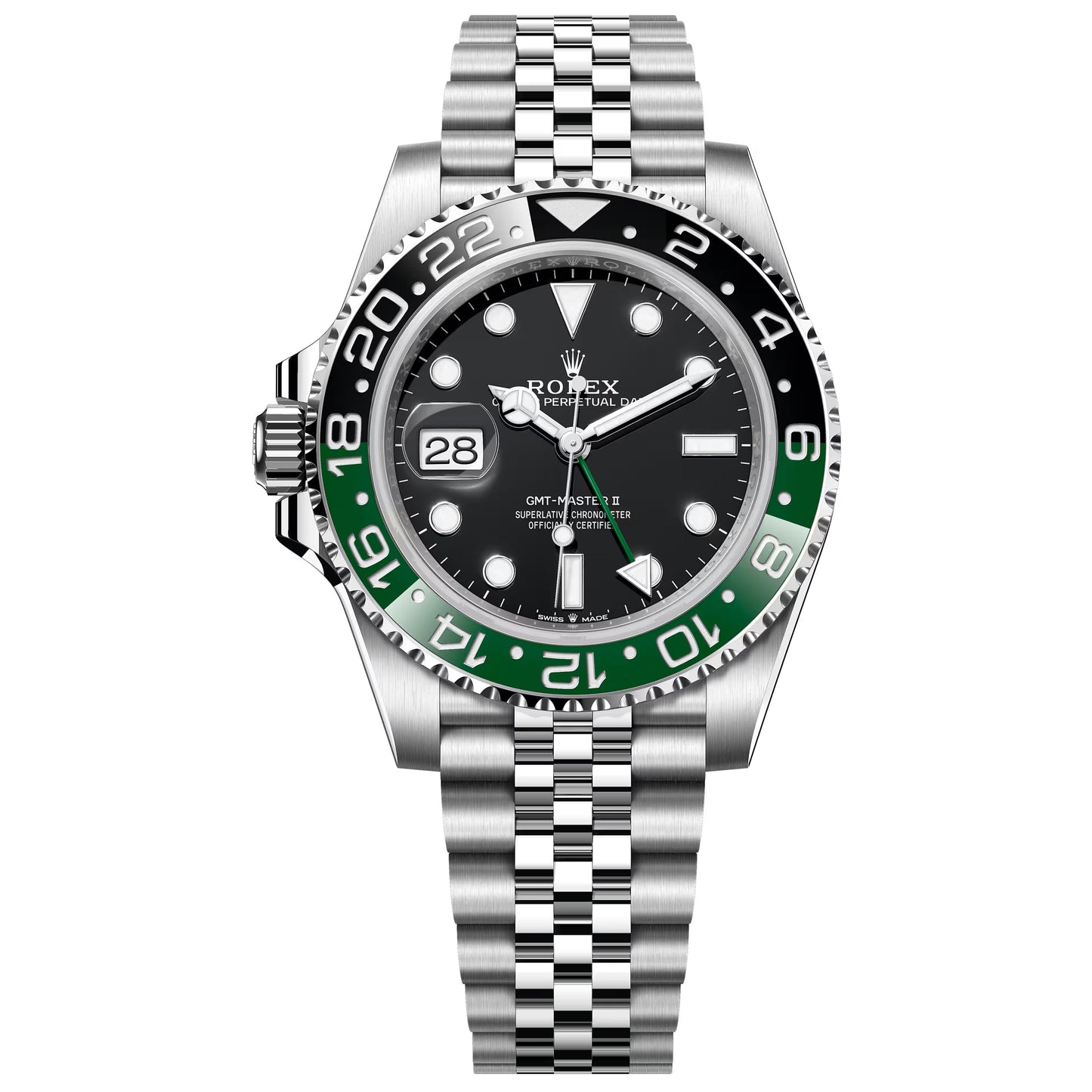 rolex gmt master ii 40mm sprite jubilee braceleted black dial 126720vtnr-0002 preowned