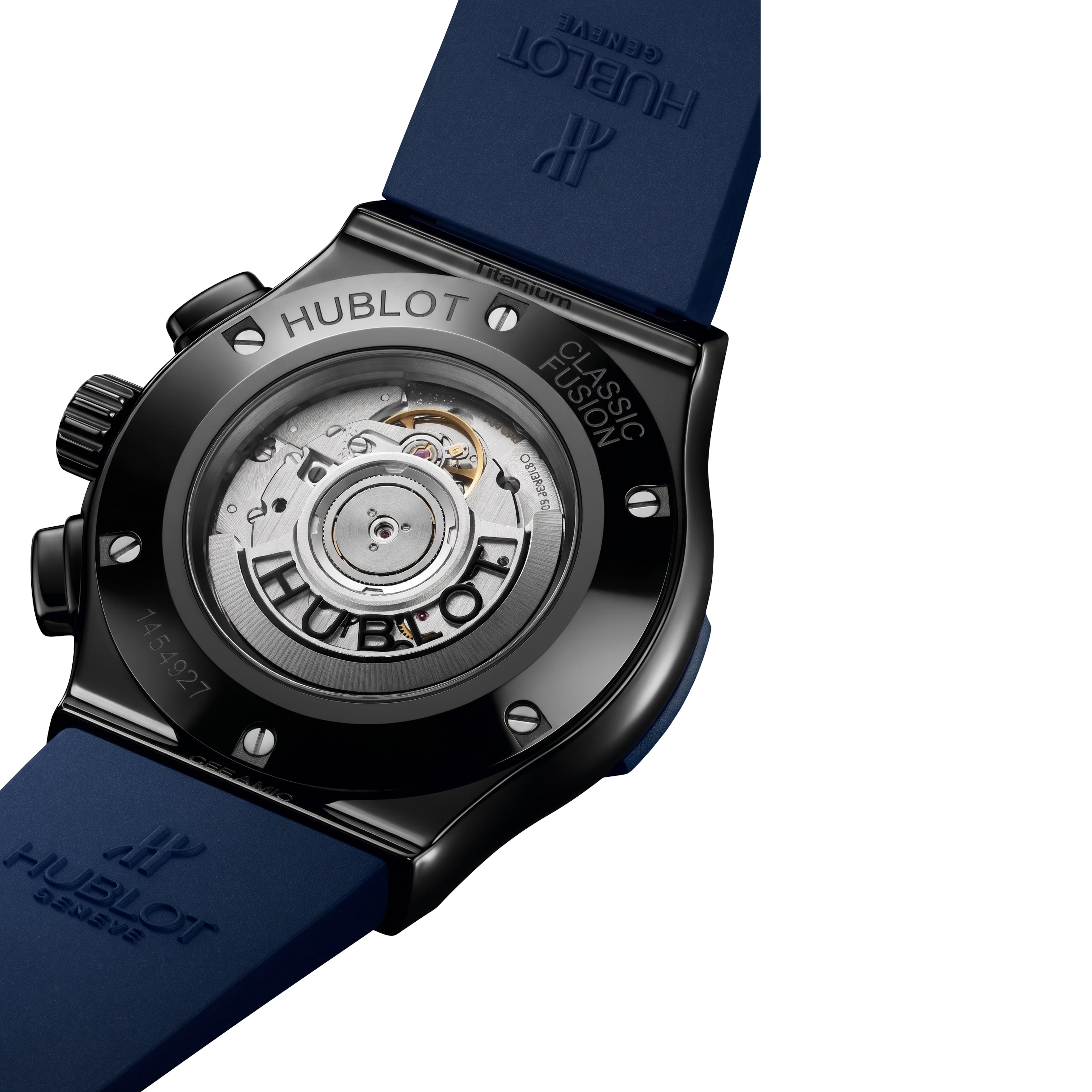 Hublot Classic Fusion 45mm Ceramic Blue Dial Chronograph 521.CM.7170.LR Pre-Owned