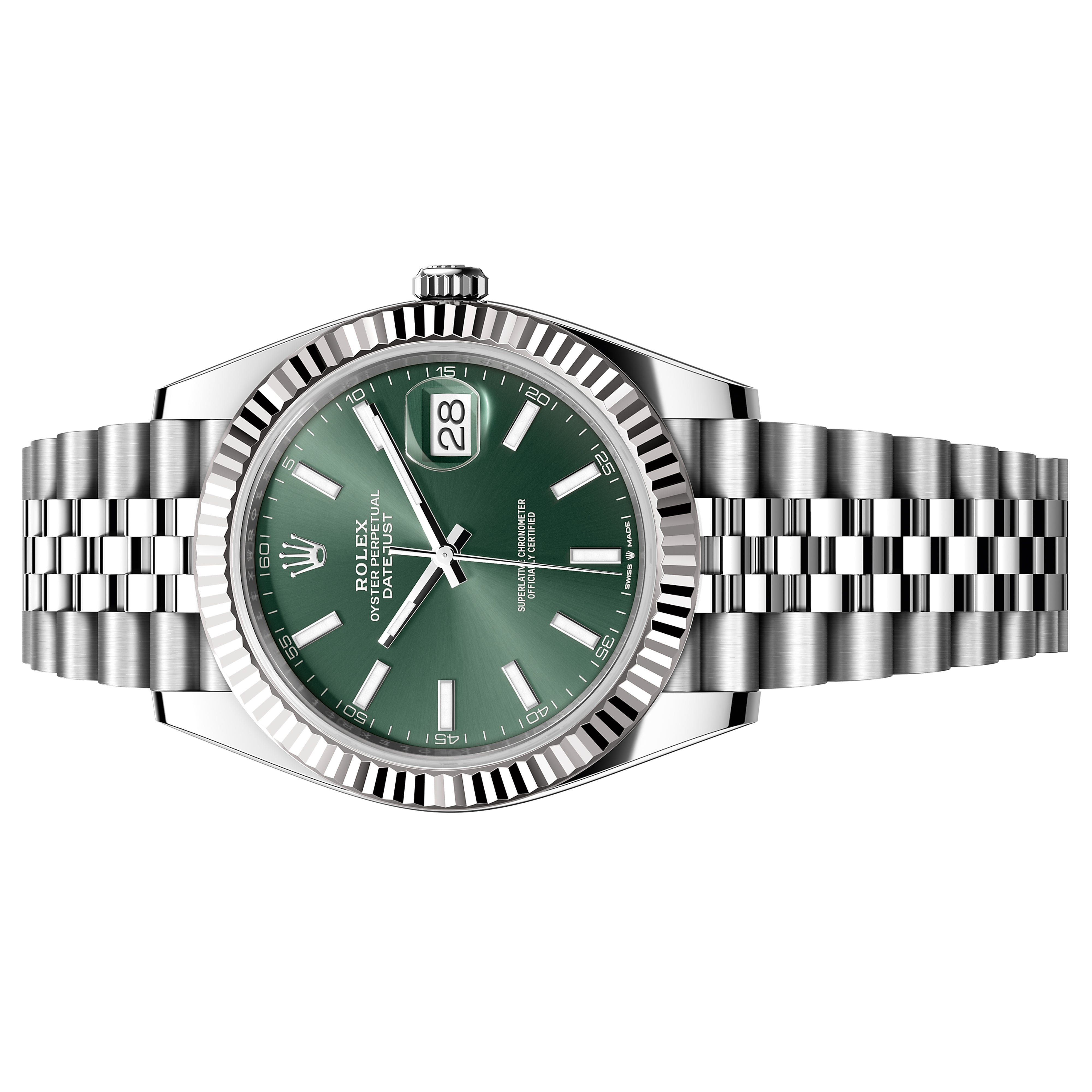 Rolex Datejust 126334-0028 41mm 2025 Unworn Mint Green Index Dial - Luxury Address Watches