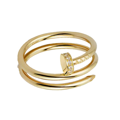 Cartier Juste un Clou ring, double diamonds B4211800 18K Yellow gold Size 53