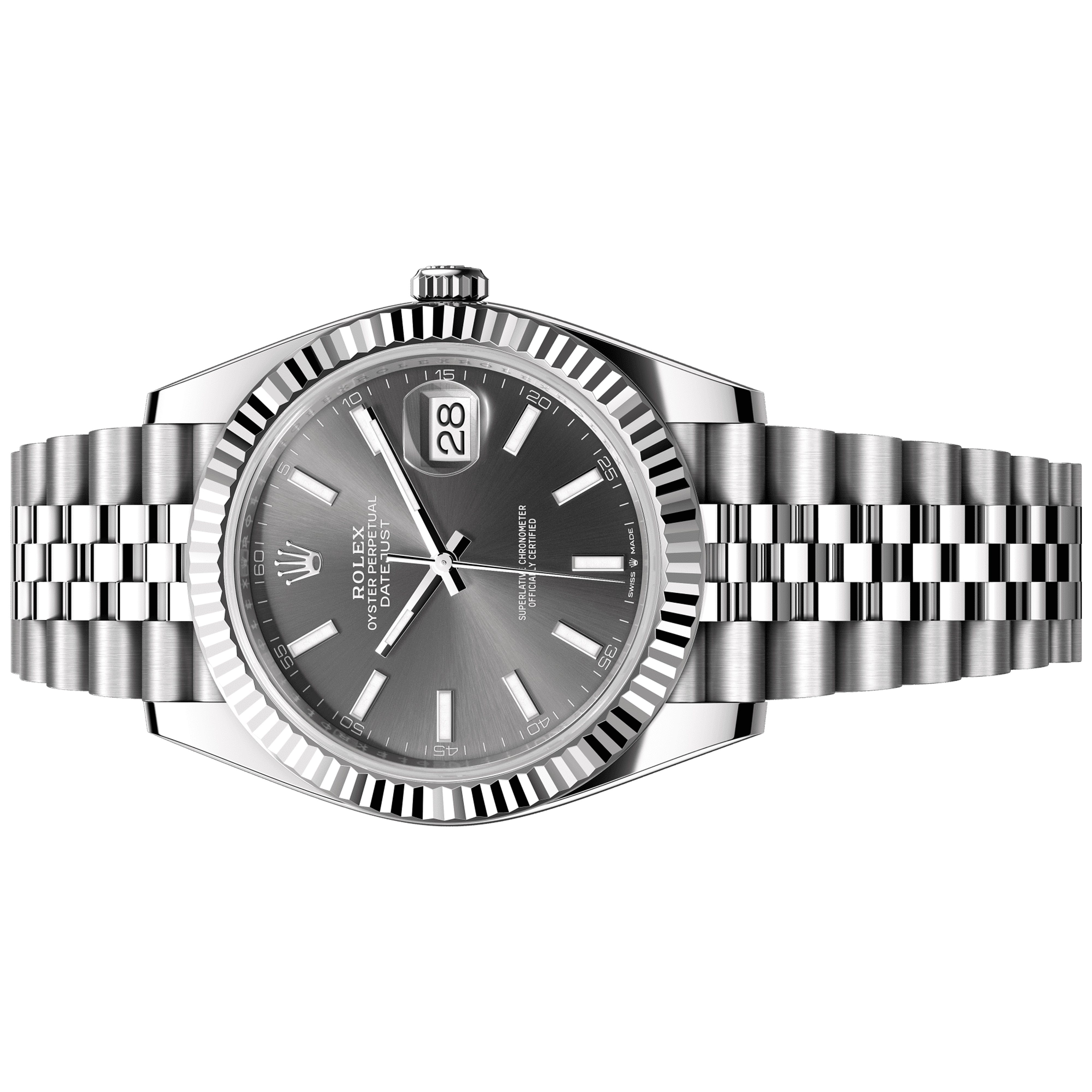 Rolex Datejust 41mm 126334-0014 Grey Rhodium Dial Pre-Owned - Luxury Address Watches