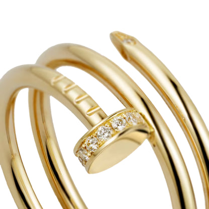 Cartier Juste un Clou ring, double diamonds B4211800 18K Yellow gold Size 53