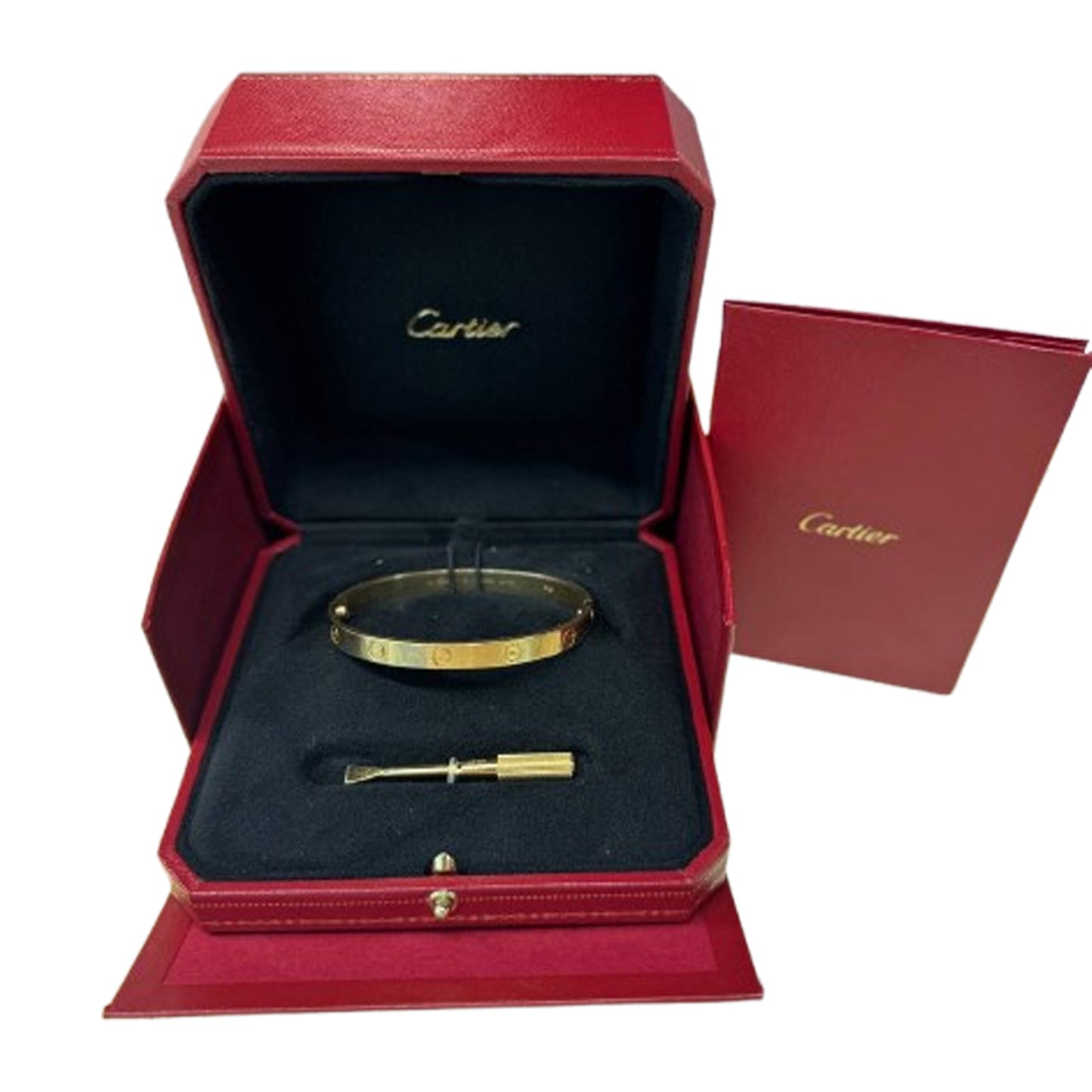cartier classic love bracelet b6067517 , certificate 2021 18k yellow gold size 18cm  pre-owned