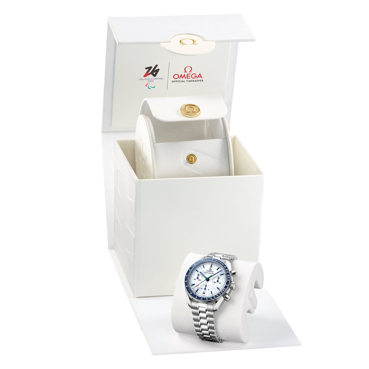 Omega Speedmaster Steel 38mm Milano Cortina 2026 Limited Edition White Dial 522.30.38.50.04.002