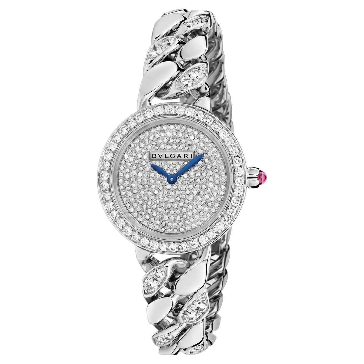 Bulgari Catene Diamond 31mm Pavé Dial White Gold Bracelet  102309 Preowned