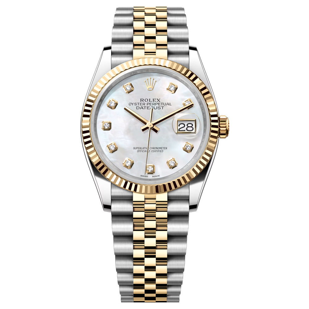 Rolex Datejust 36mm 116233 Mother Of Peral Mop Diamond Dial, Pre-Owned - Luxury Address Watches