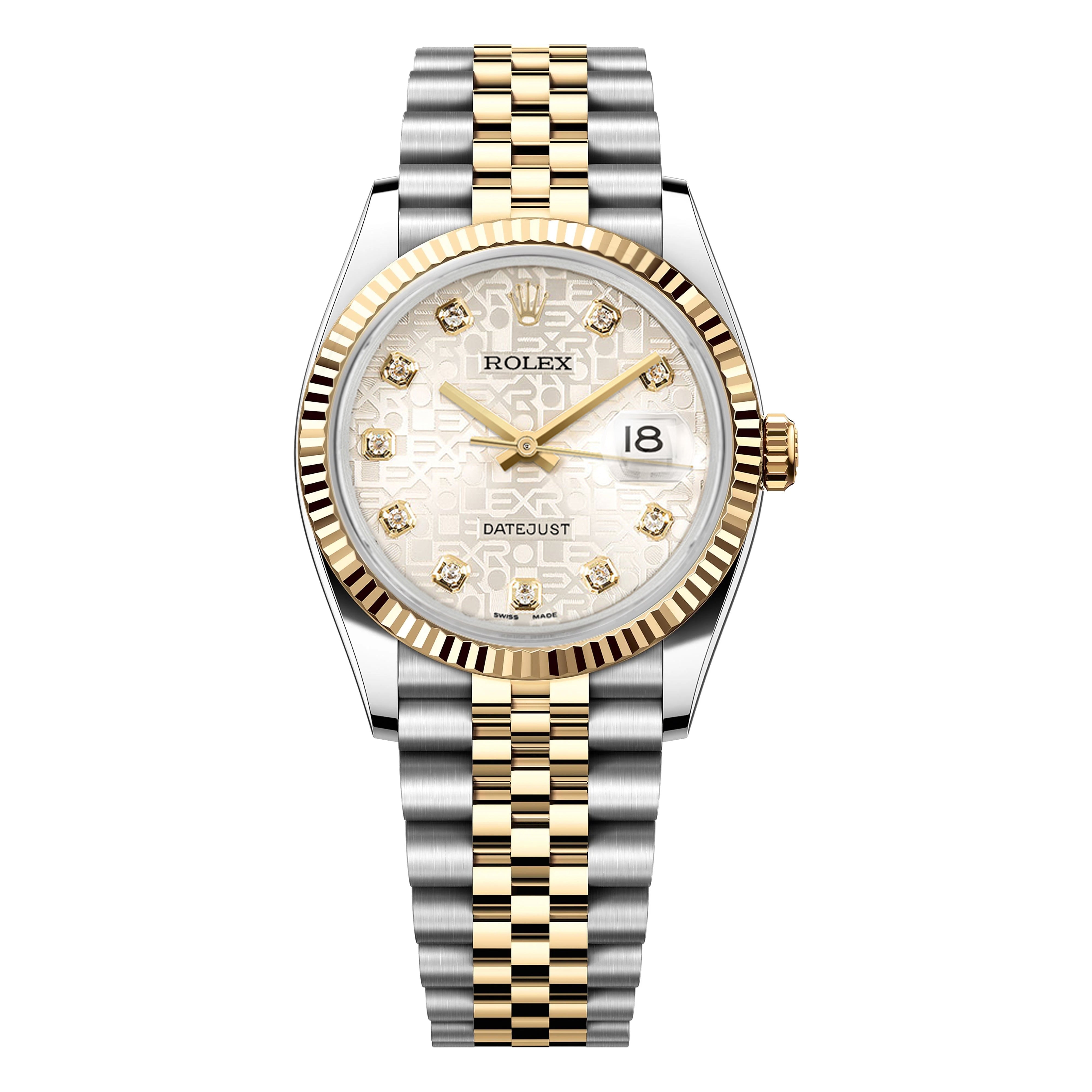 Computer Dial Rolex Datejust 36mm 116233 Silver Computer Diamond Dial, Pre-Owned| Pre ...