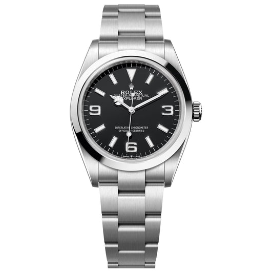 Rolex Explorer 36mm Black Oyster steel 124270-0001 PreOwned