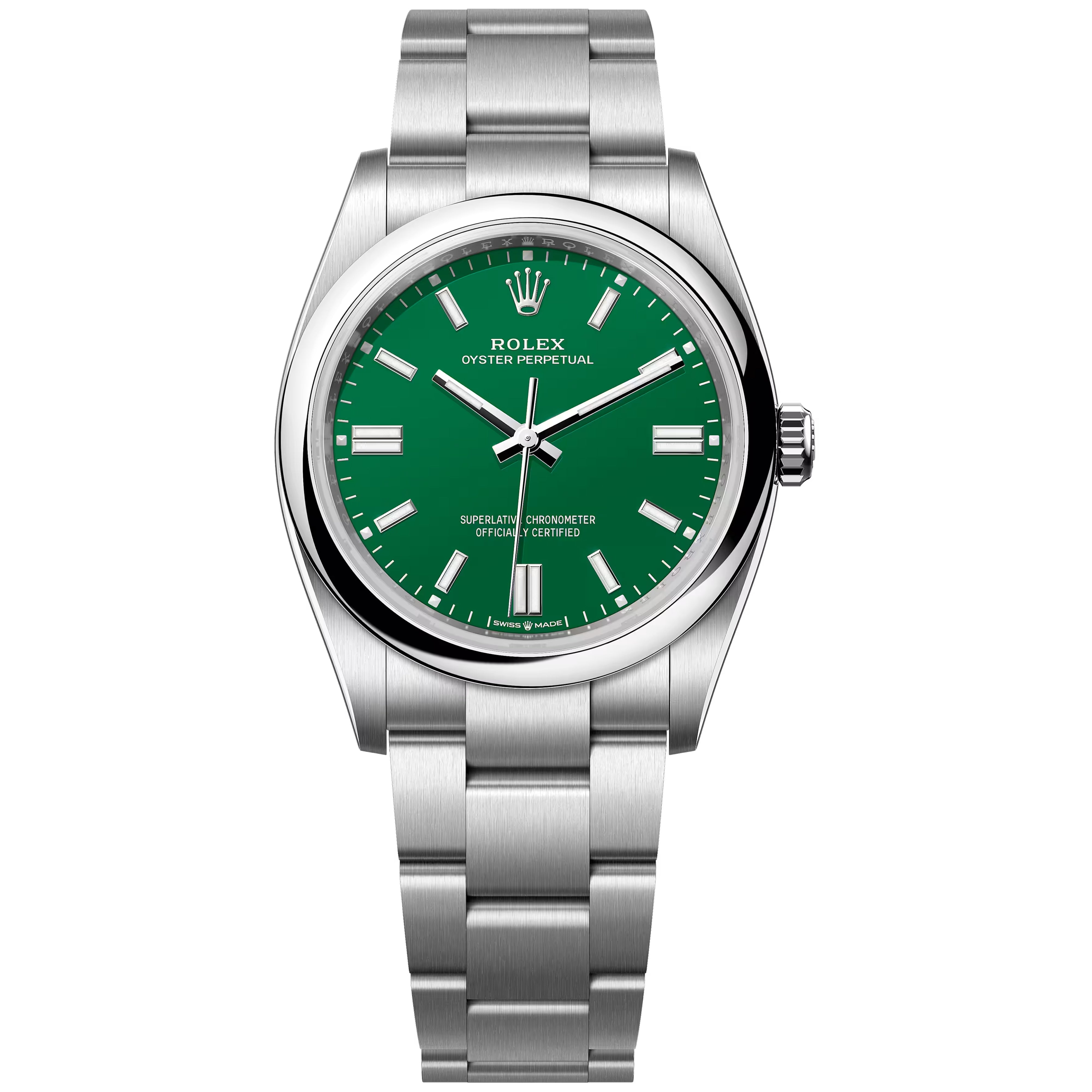 Rolex Oyster Perpetual OP 36mm Green Oyster Steel Bracelet 126000-0005 PreOwned
