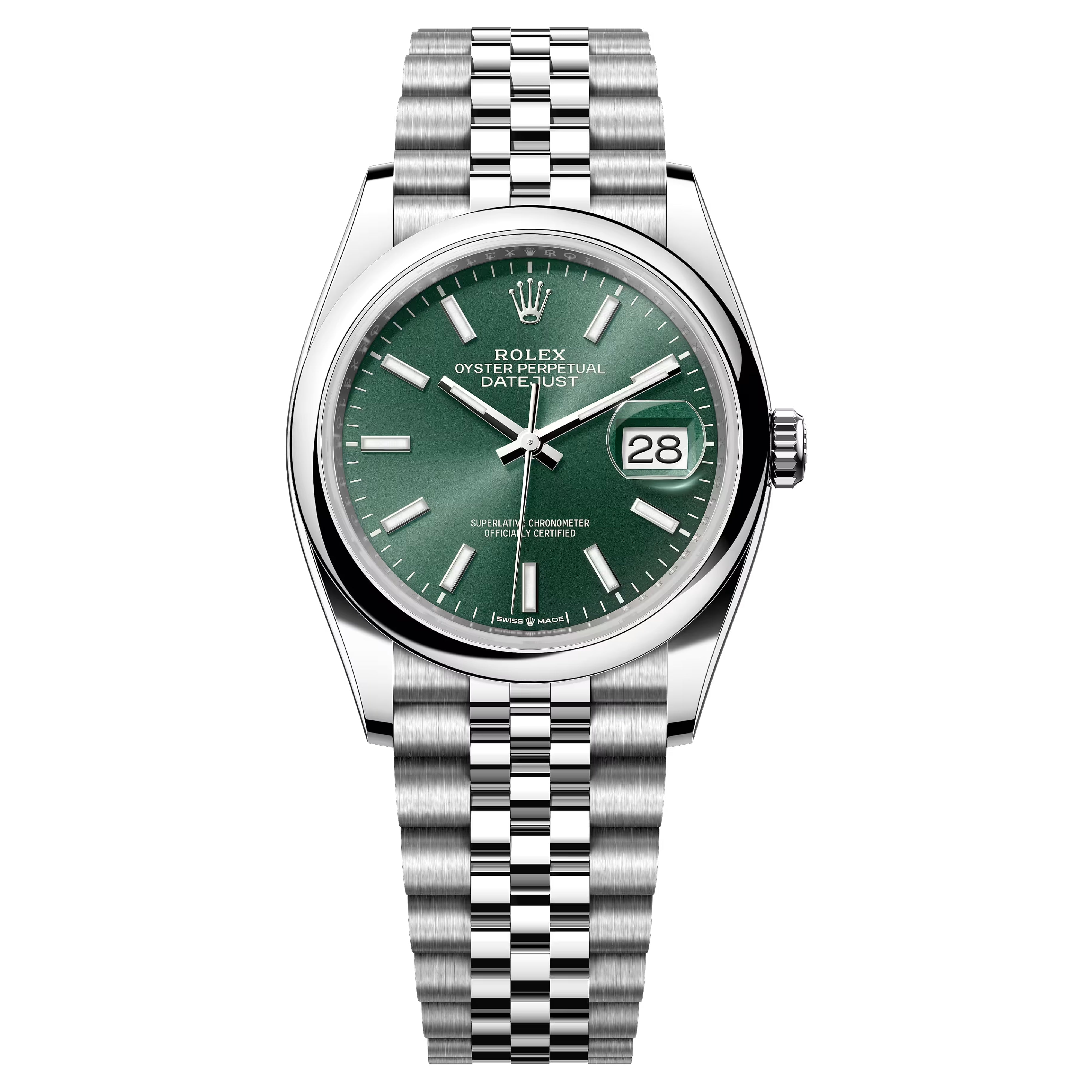 Rolex Datejust 36mm Mint Green Jubilee Bracelet 126200-0023 PreOwned