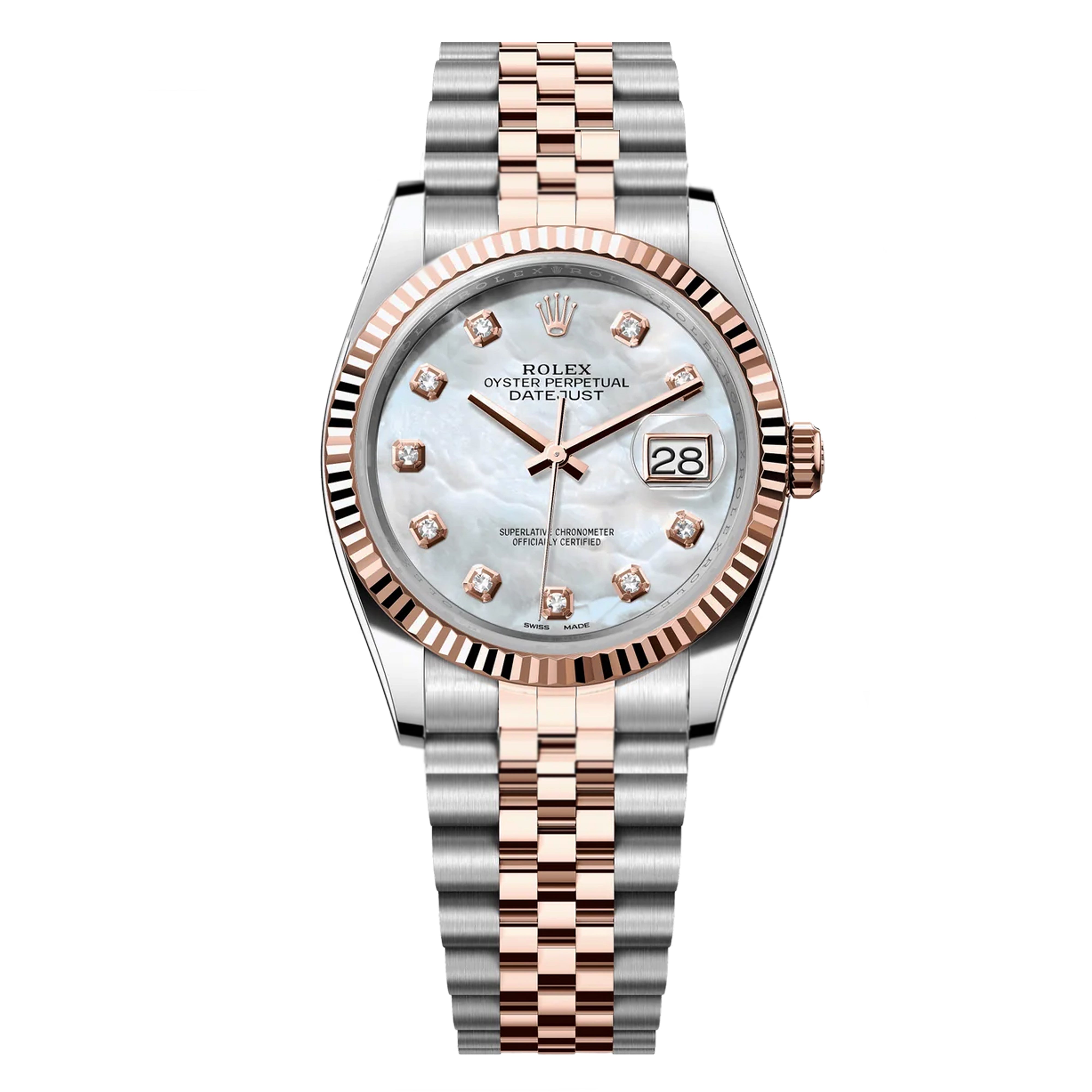 Rolex Datejust 36mm 116231 Mother Of Peral MOP Rose gold and steel Jubilee, Pre-Owned