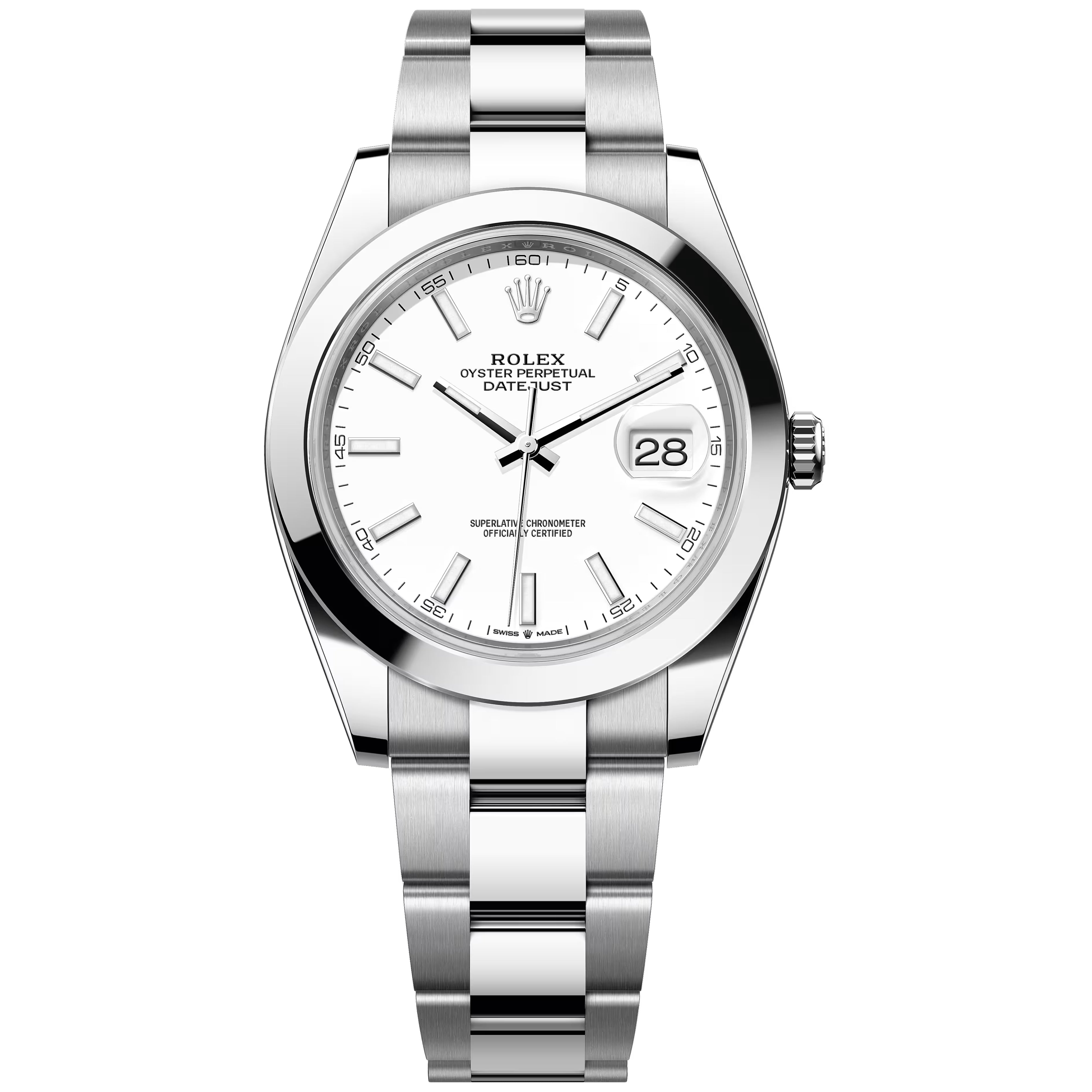 Rolex Datejust 41mm White , Oyster Bracelet  Stainless steel 126300-0005 Pre-Owned
