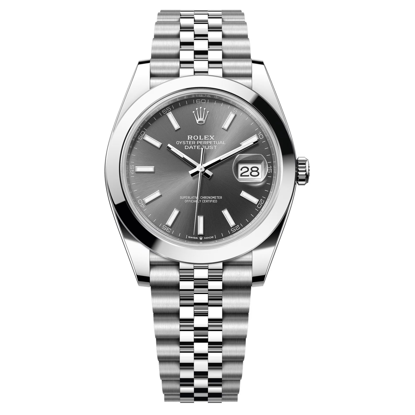 rolex datejust 41mm grey unworn 2025 jubilee 126300-0008