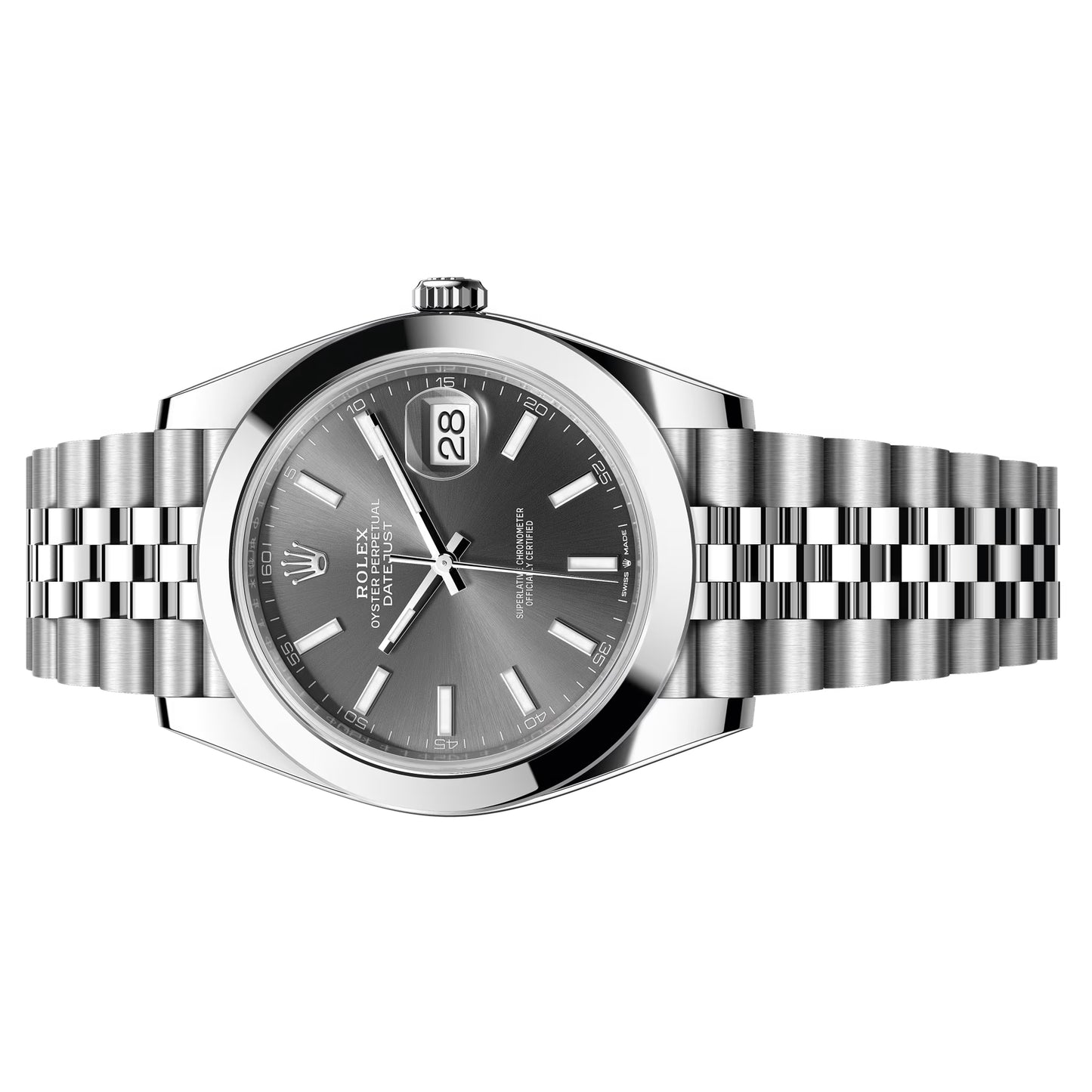 rolex datejust 41mm grey unworn 2025 jubilee 126300-0008