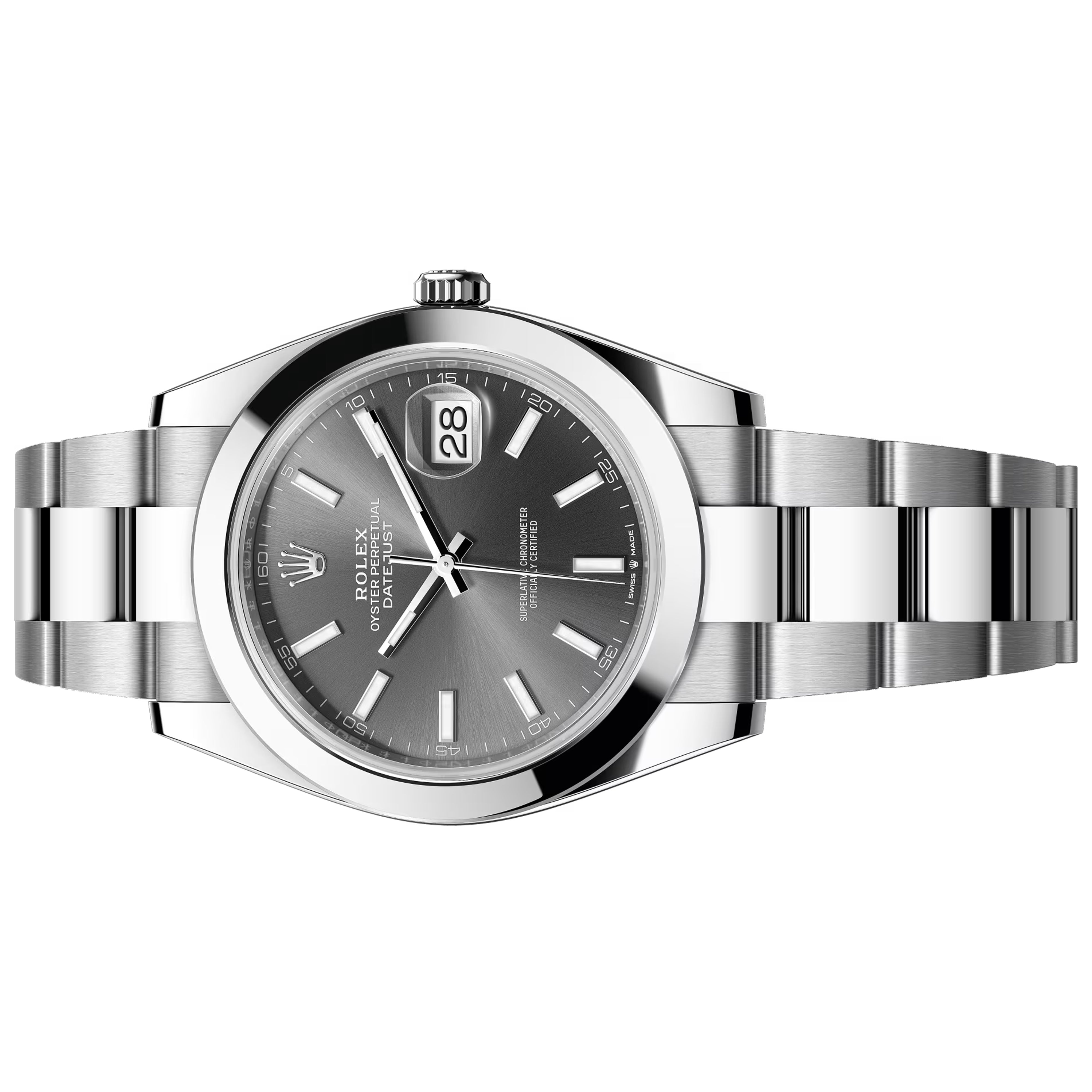 Rolex Datejust 41mm رمادي، سوار أويستر 126300-0007 مستعملة