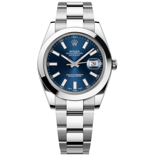 Rolex Datejust 41mm  Blue Dial Index, Oyster Bracelet, 116300 Pre Owned