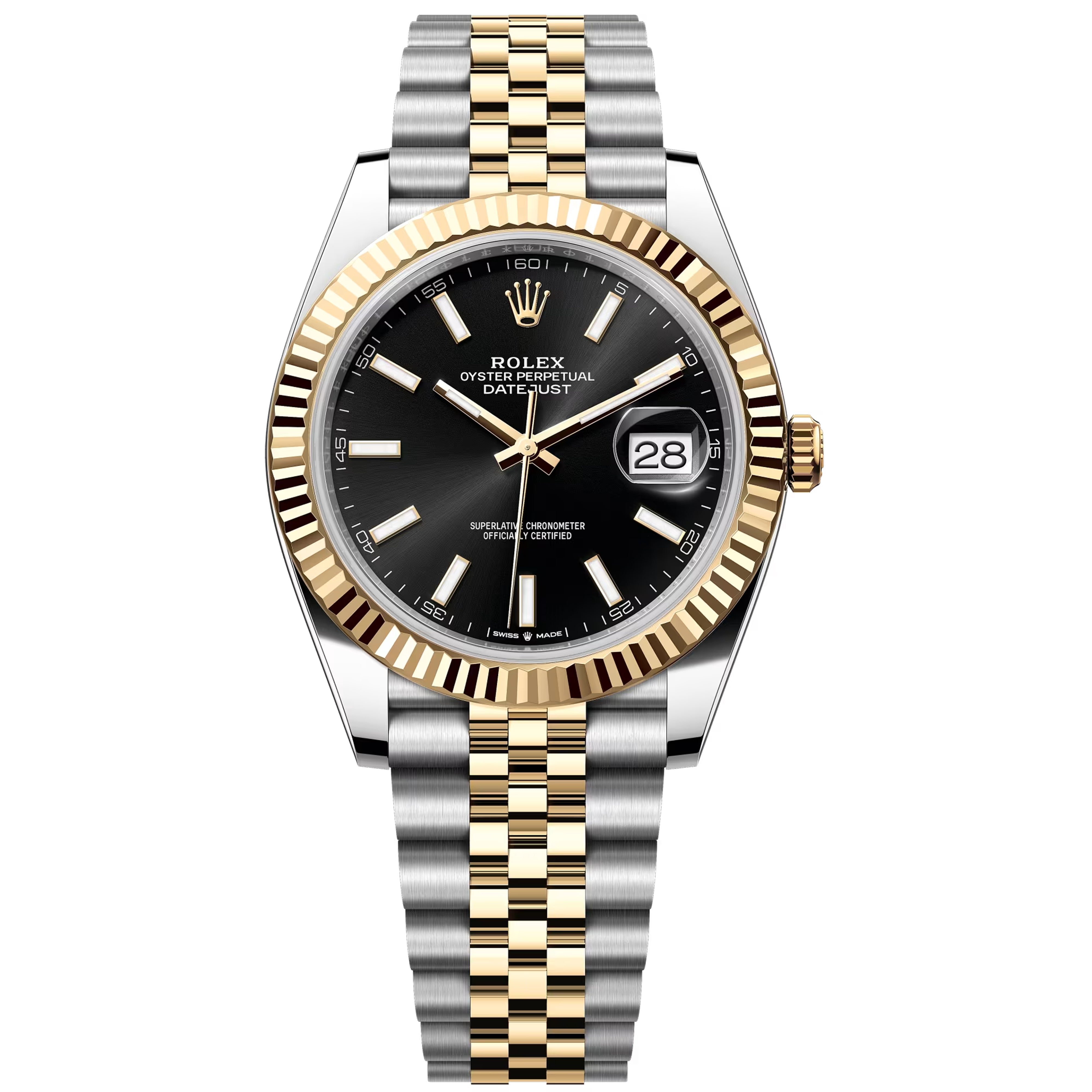 Rolex Datejust 41mm Black Jubilee 2025 Yellow Gold 126333-0014 PreOwned